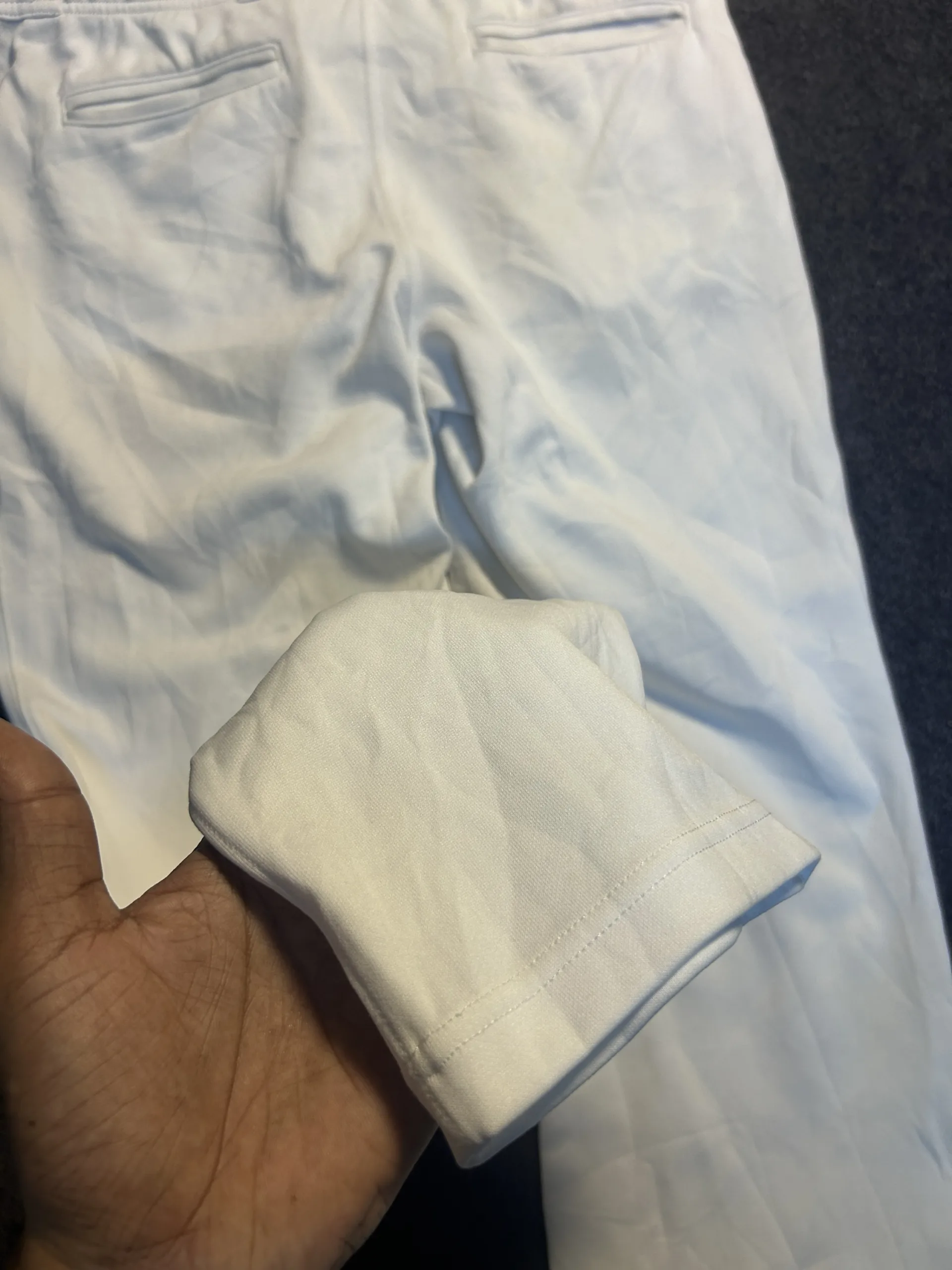 New Balance White Pants back view