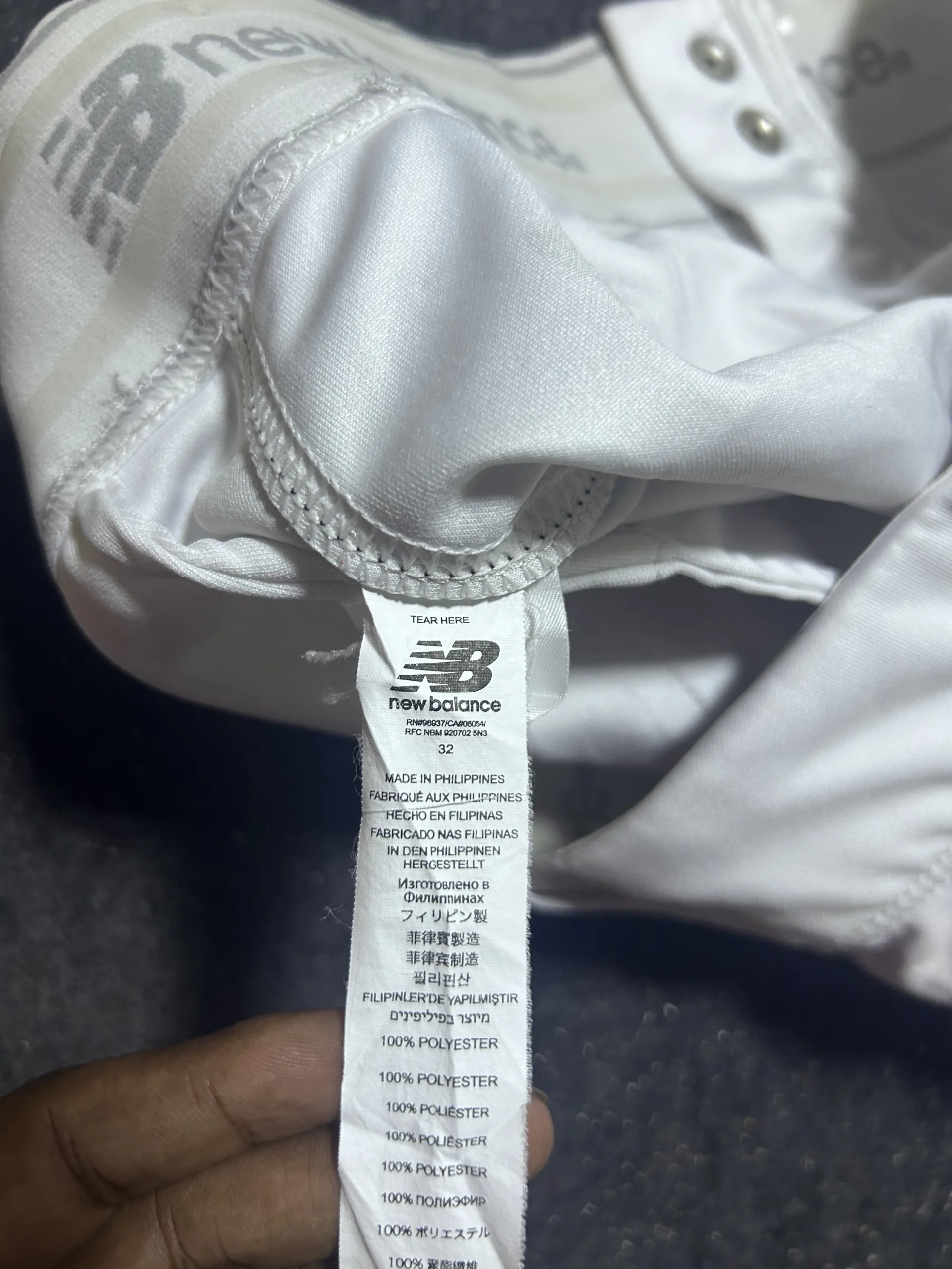 New Balance White Shorts back view