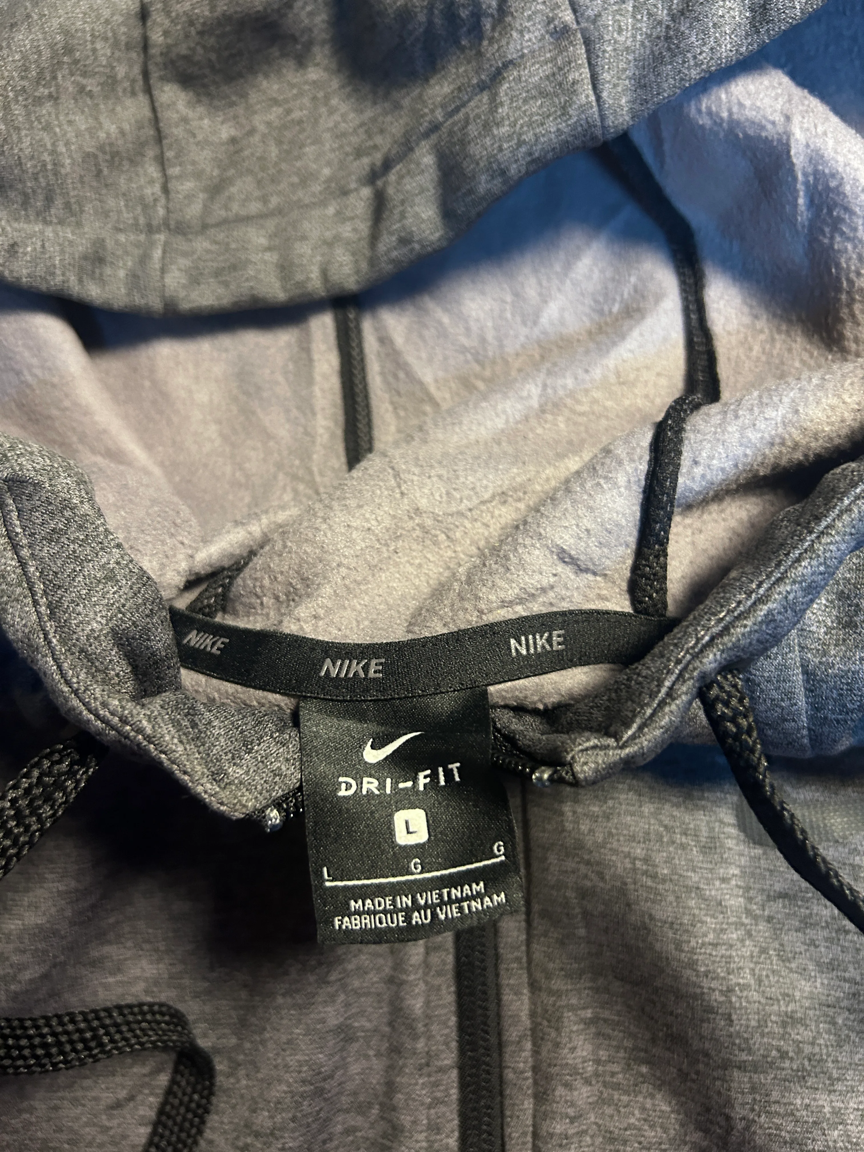 Nike Dri-FIT Grey Hoodie back view