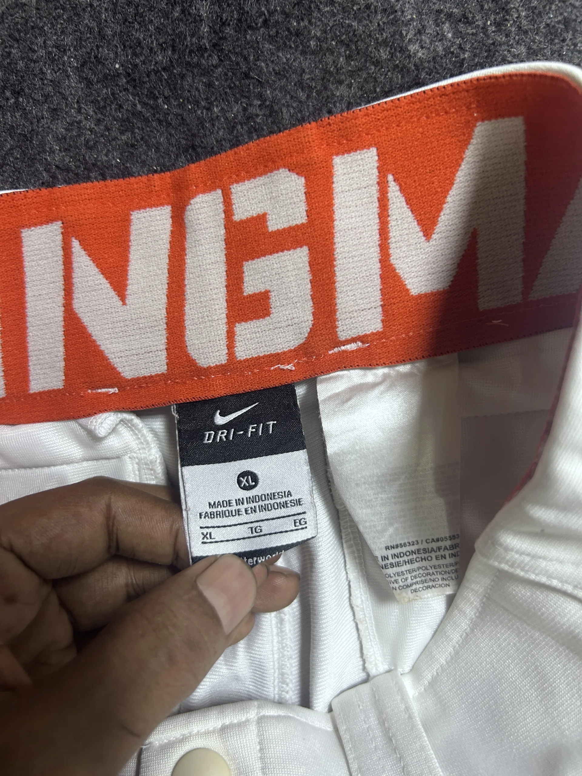 Nike Dri-FIT White Shorts back view