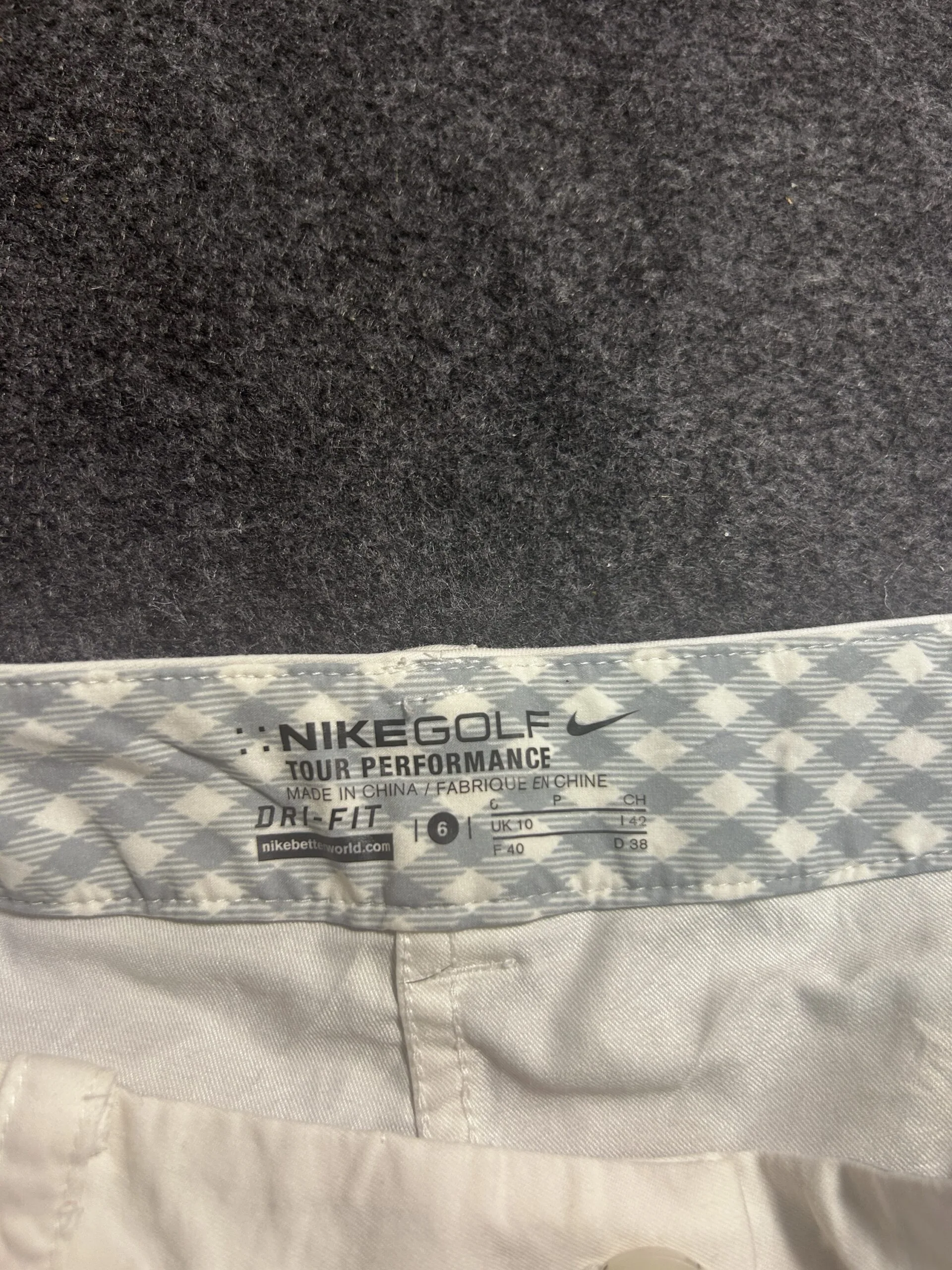 Nike Golf Dri-FIT White Pants detail view