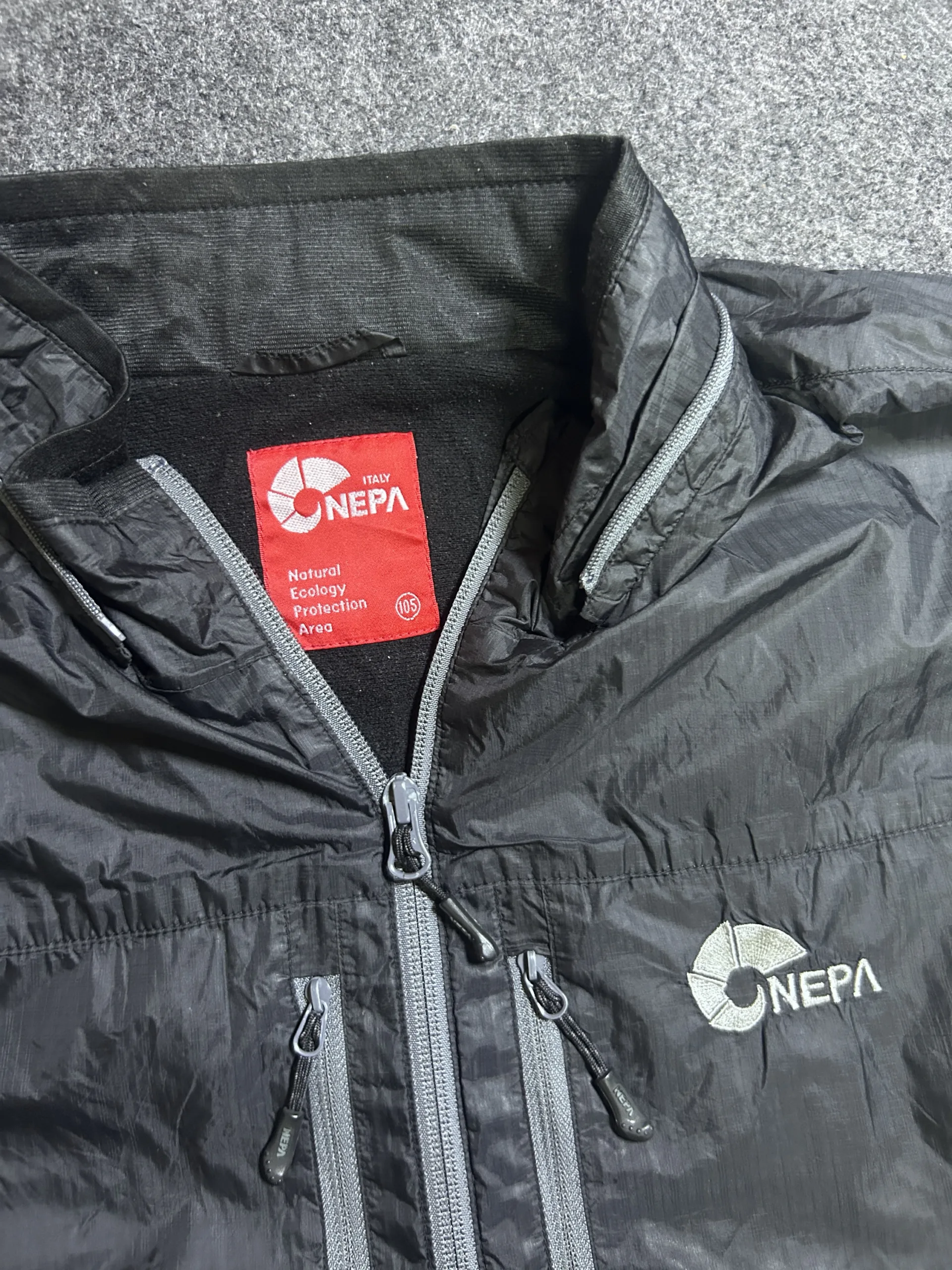 Nepa Black Windbreaker Jacket back view