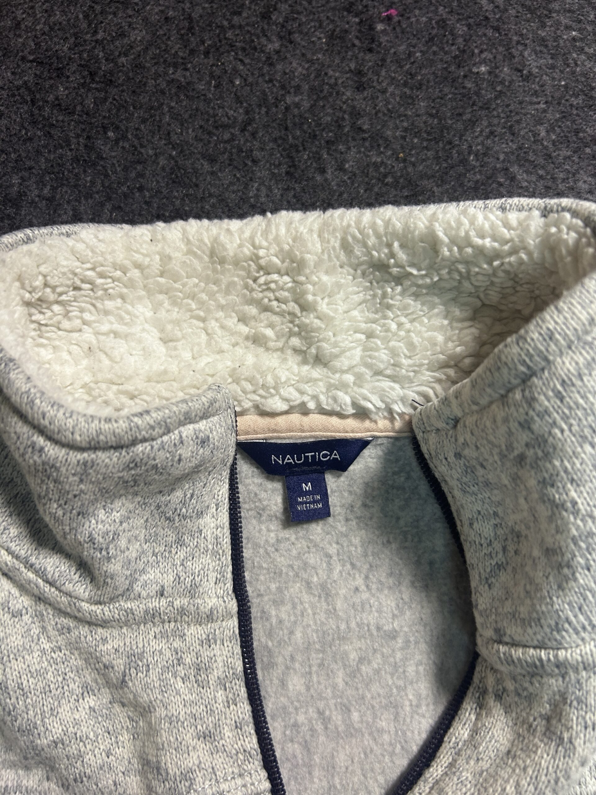 Grey Fleece Jacket back view