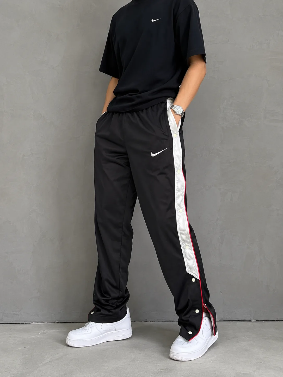 Nike Black Track Pants front view