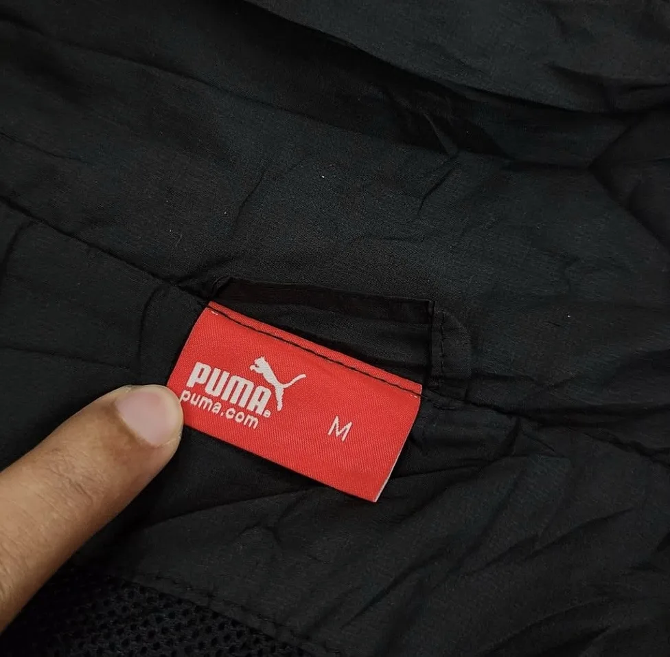 Puma Black Windbreaker Jacket back view