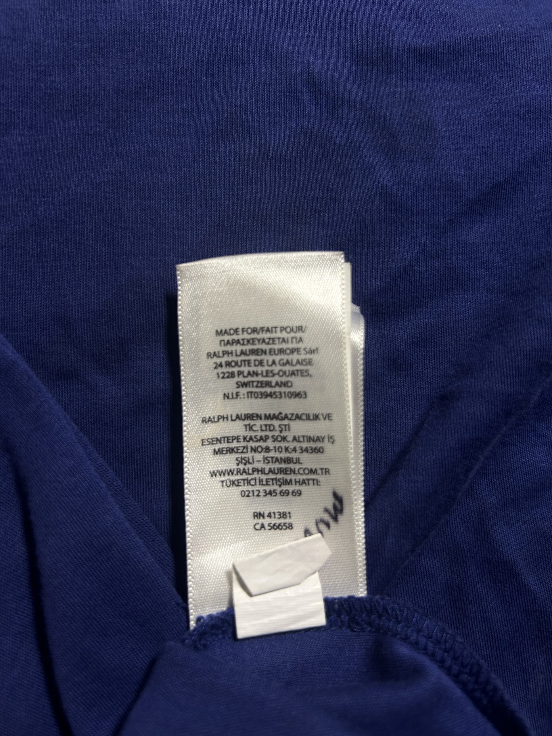 Ralph Lauren Blue T-Shirt detail view