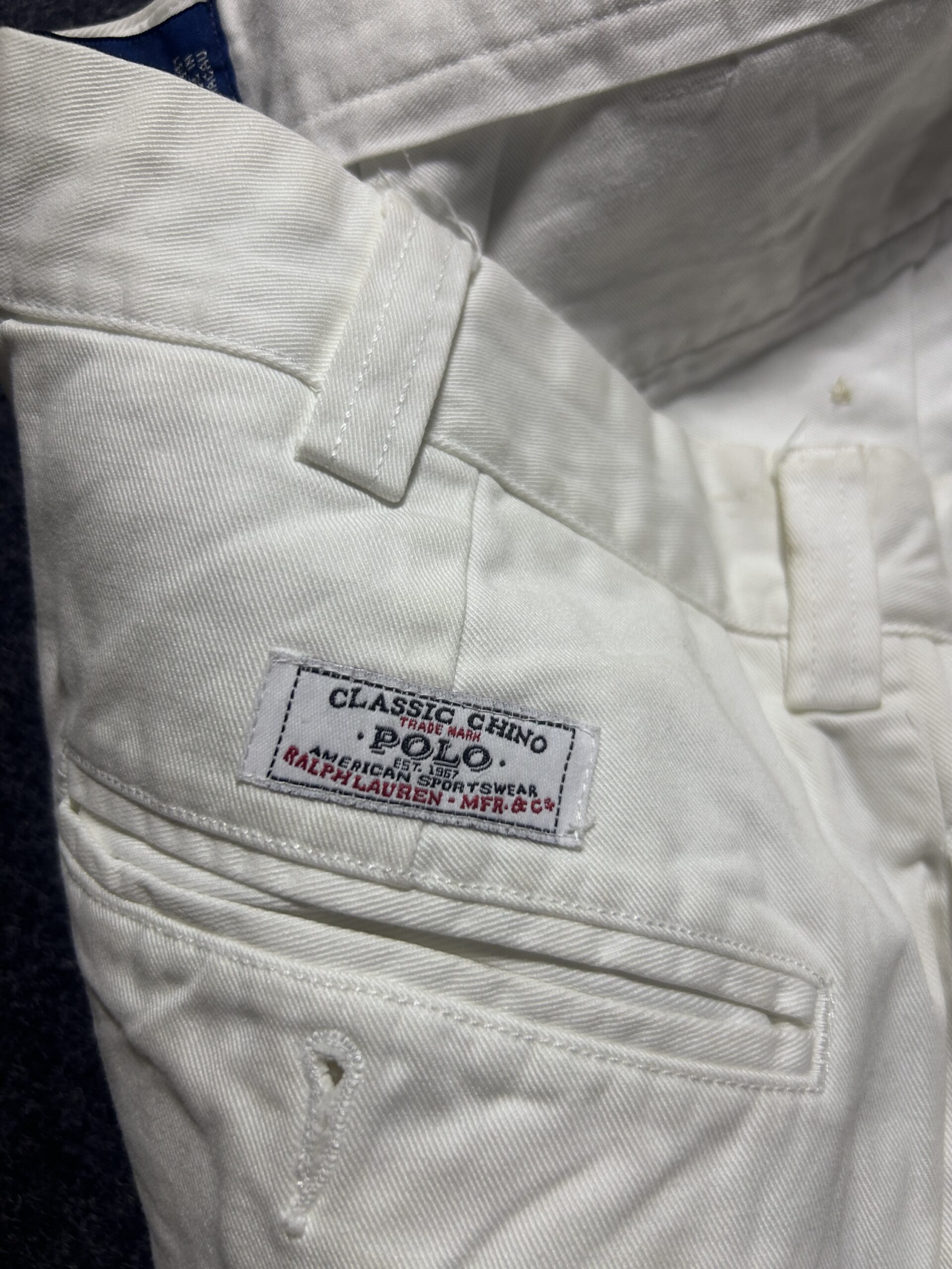 Ralph Lauren White Chinos detail view