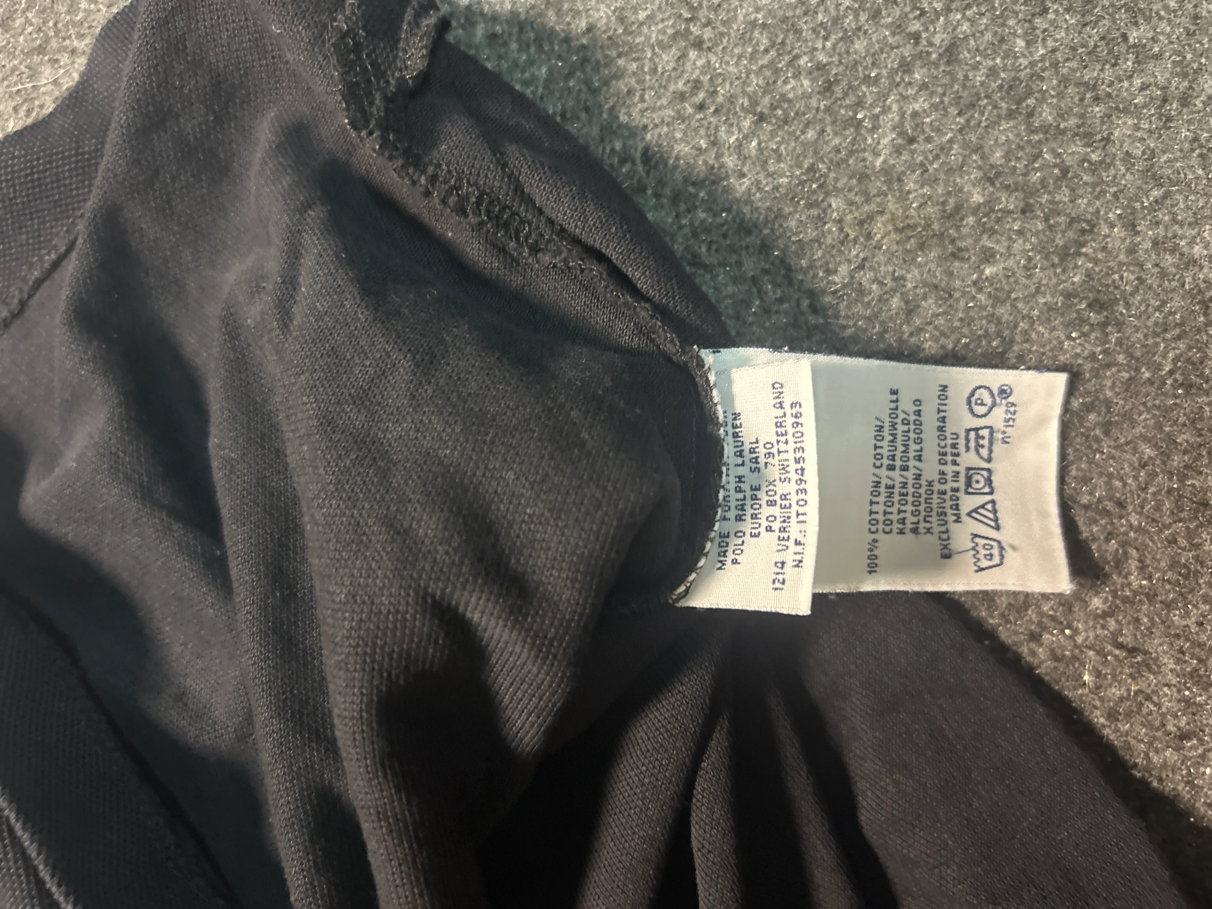 Ralph Lauren Black Polo Shirt detail view