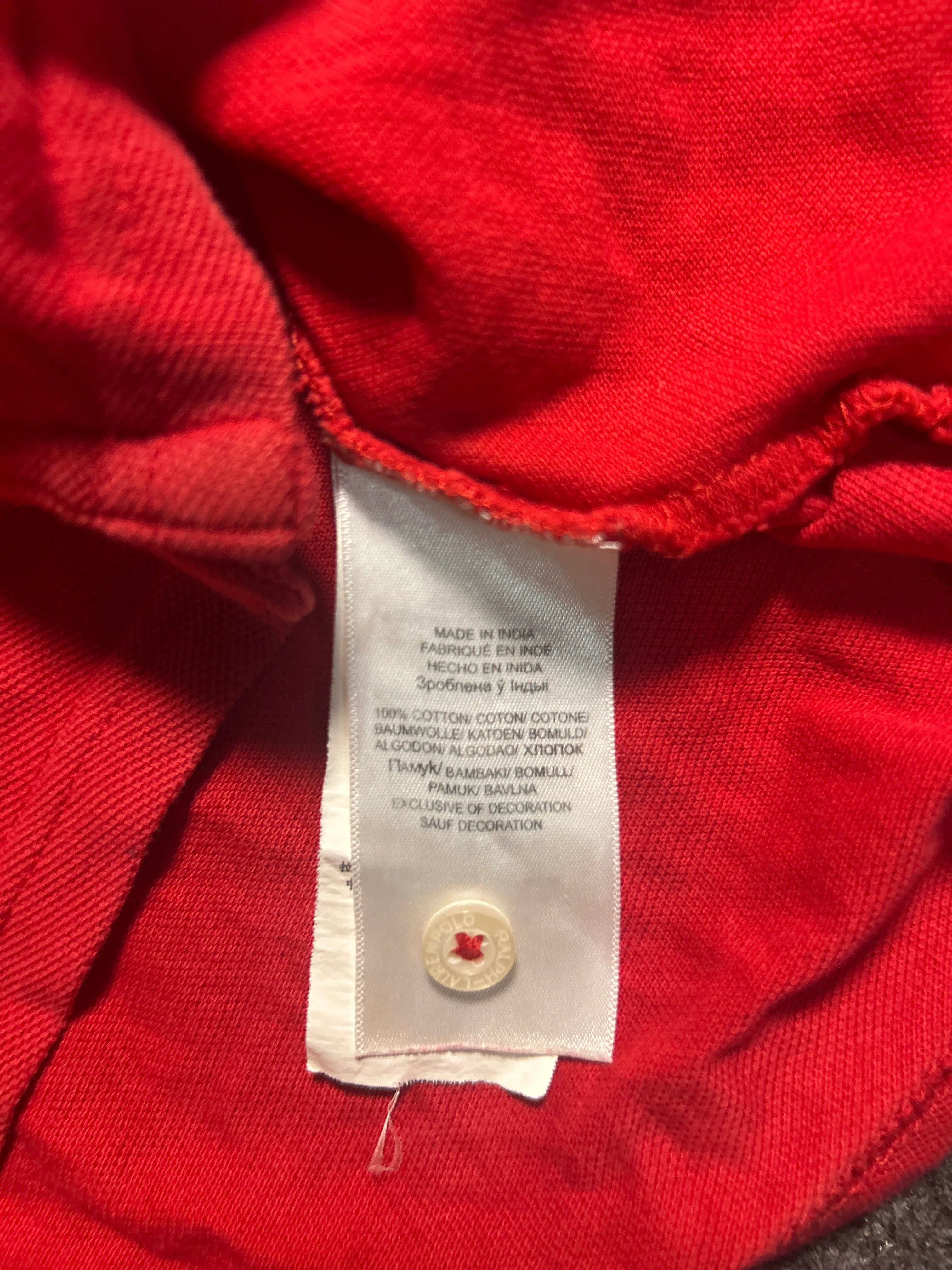 Ralph Lauren Red Polo Shirt detail view