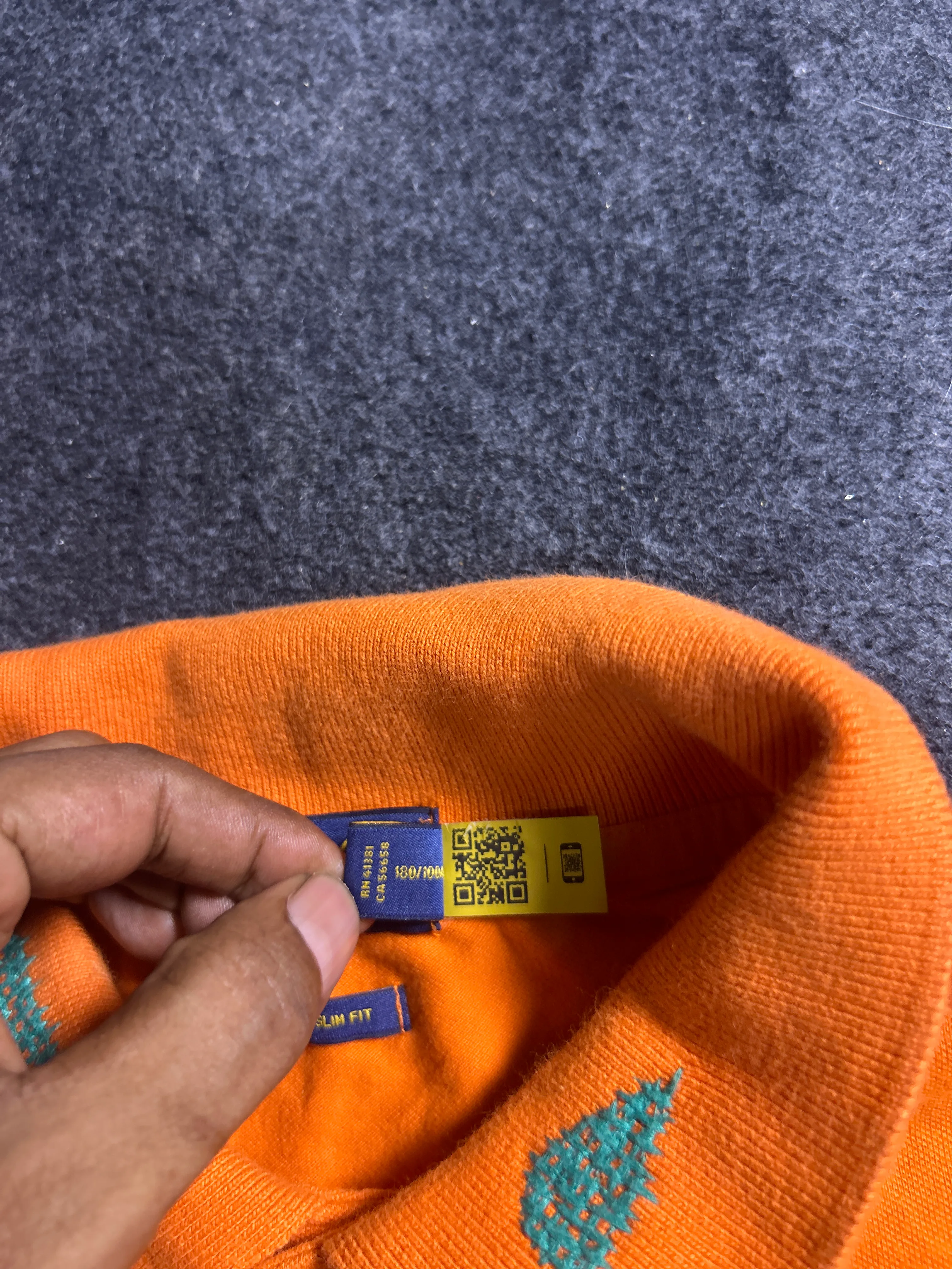 Ralph Lauren Orange Polo Shirt detail view