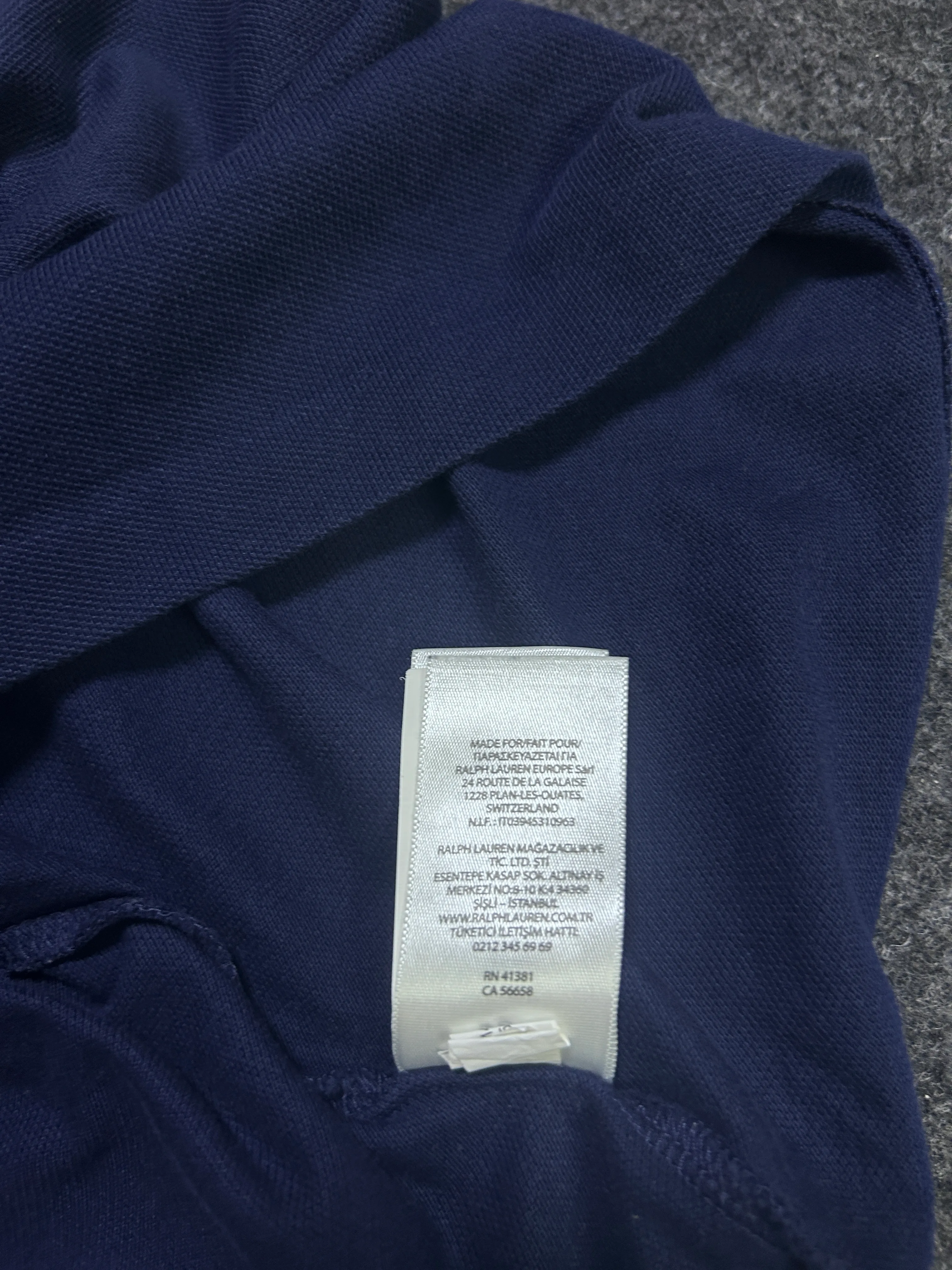 Ralph Lauren Navy Polo Shirt detail view
