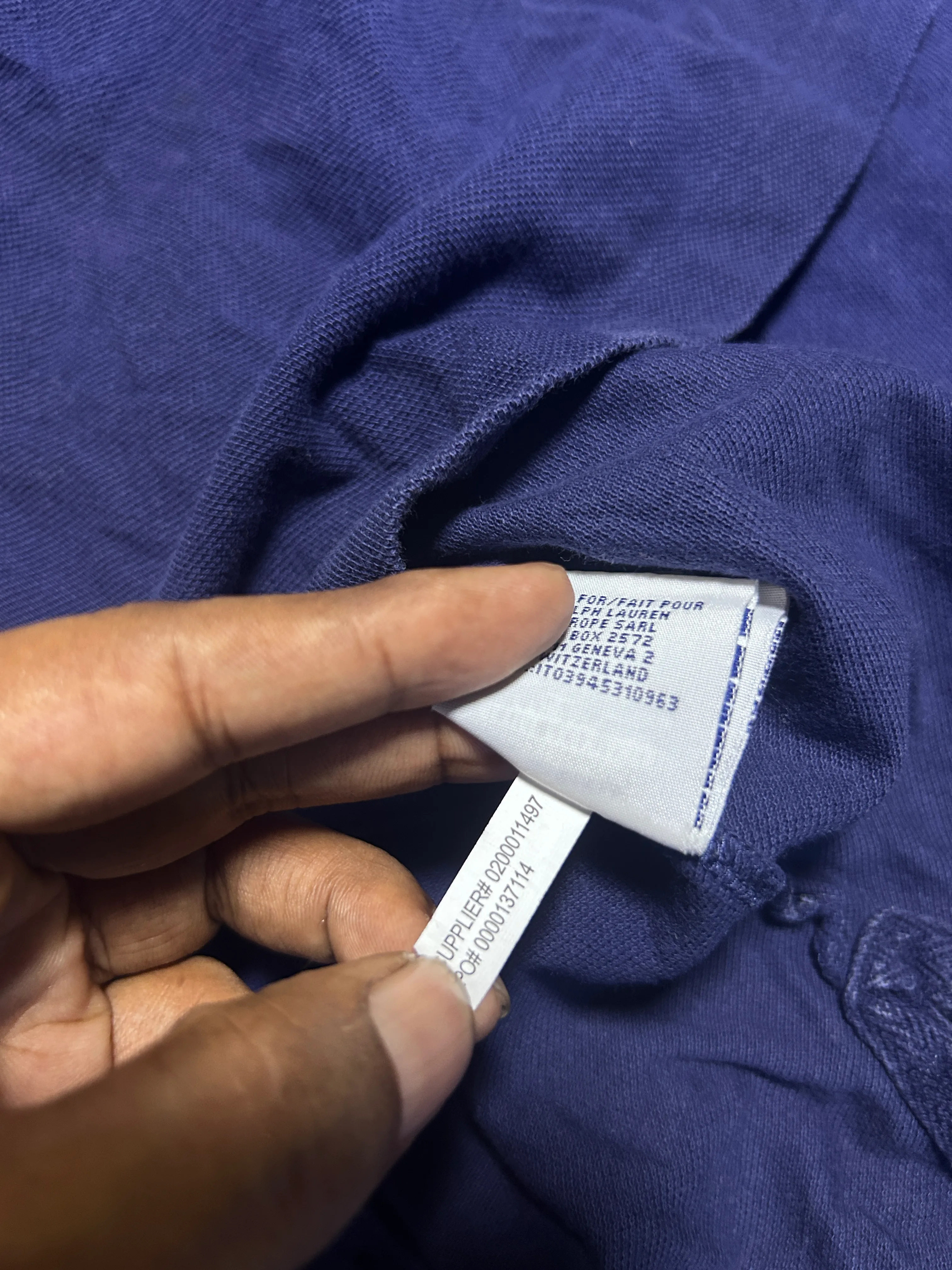 Ralph Lauren Navy Polo Shirt detail view