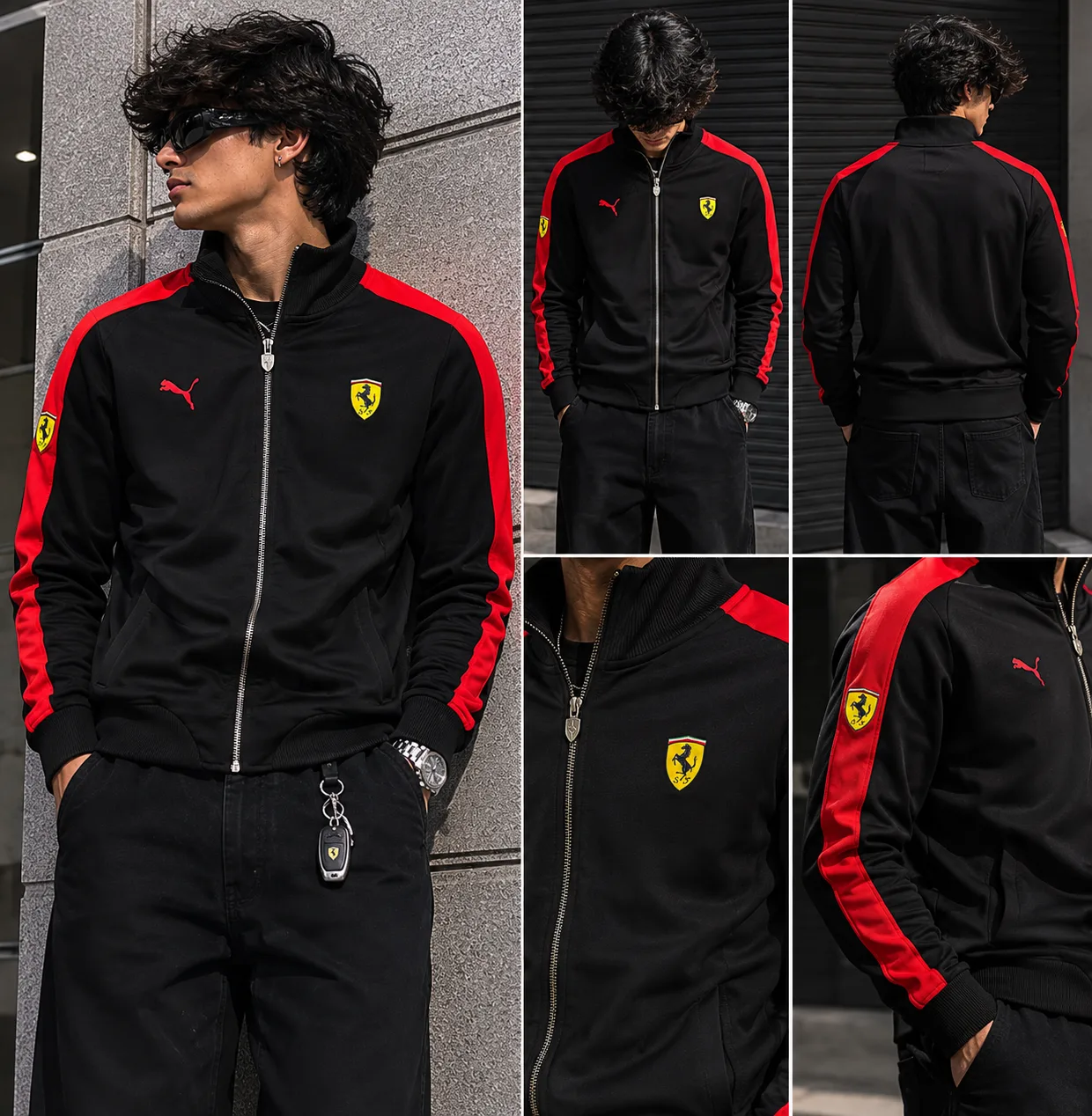 Puma Black Track Jacket front view
