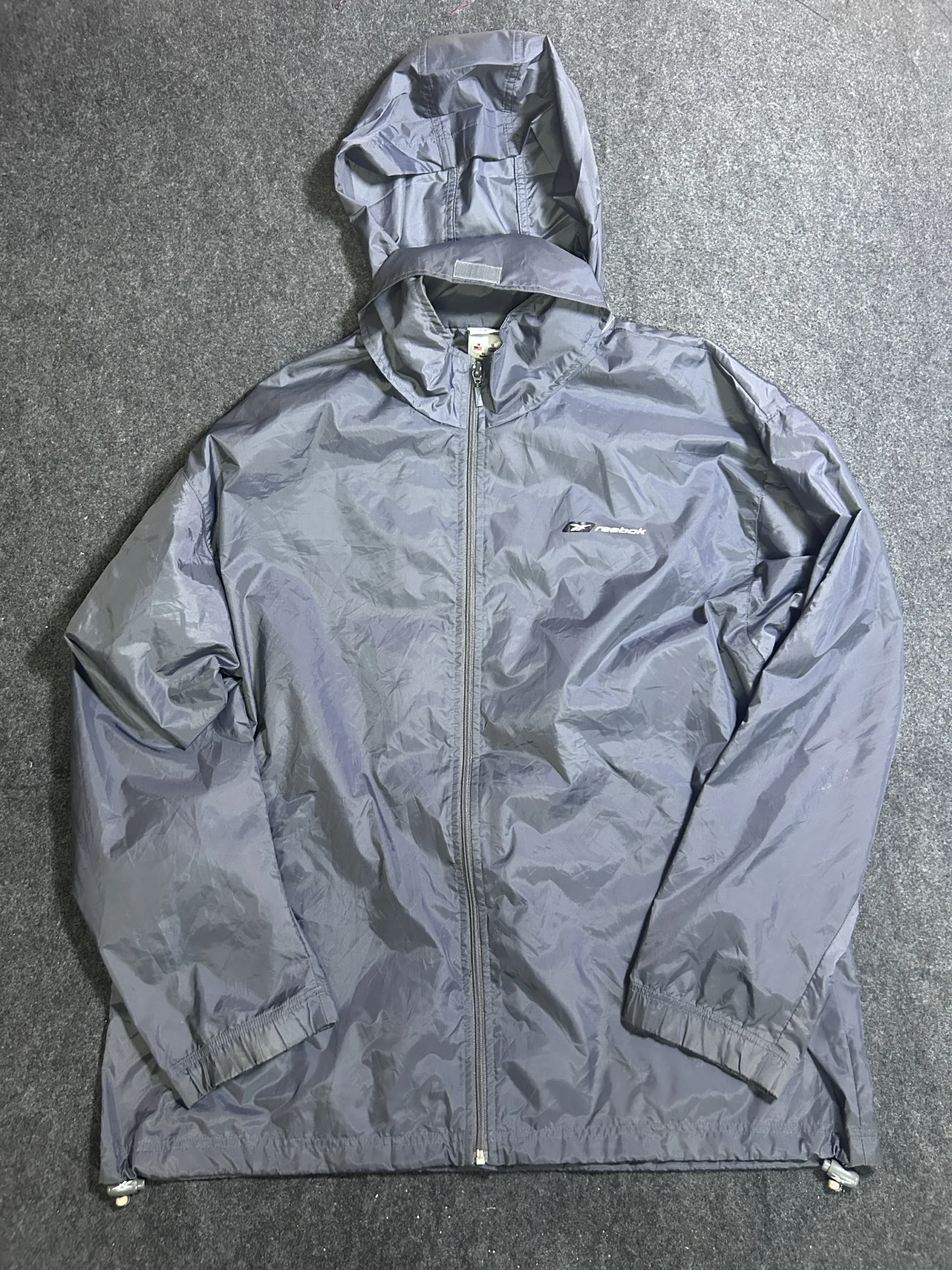 Reebok Grey Windbreaker Jacket front view