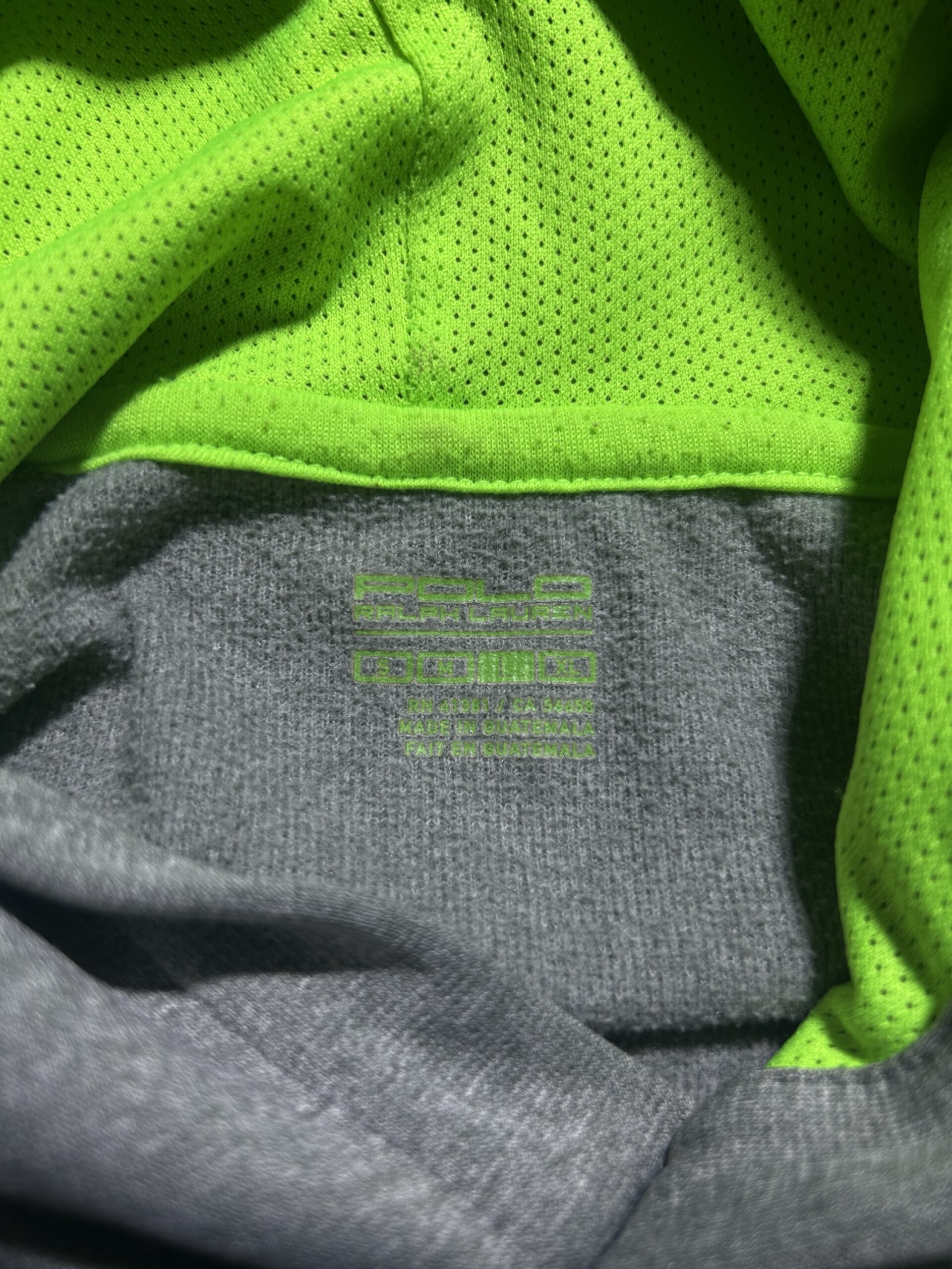 Ralph Lauren Grey Hoodie detail view