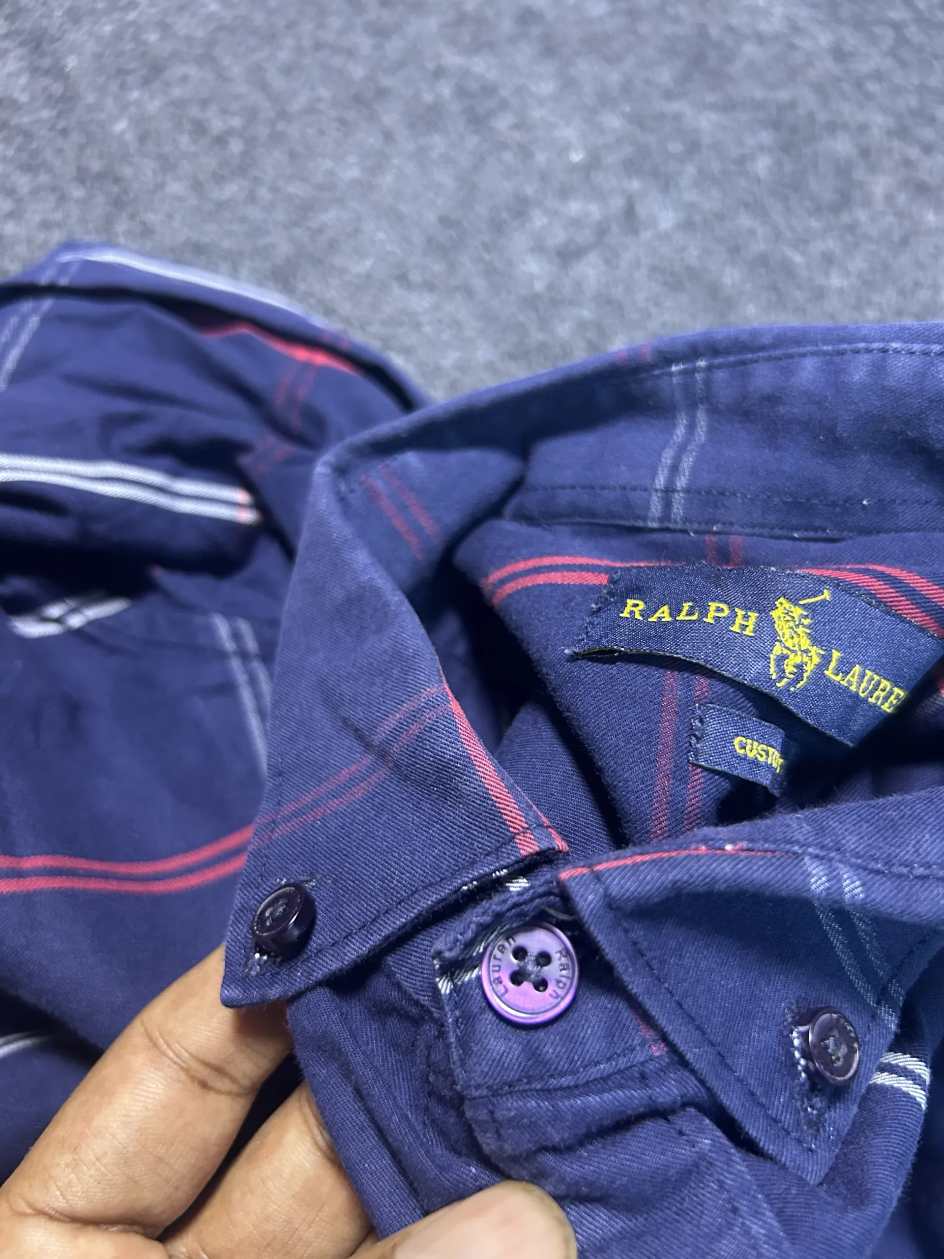 Ralph Lauren Navy Shirt detail view