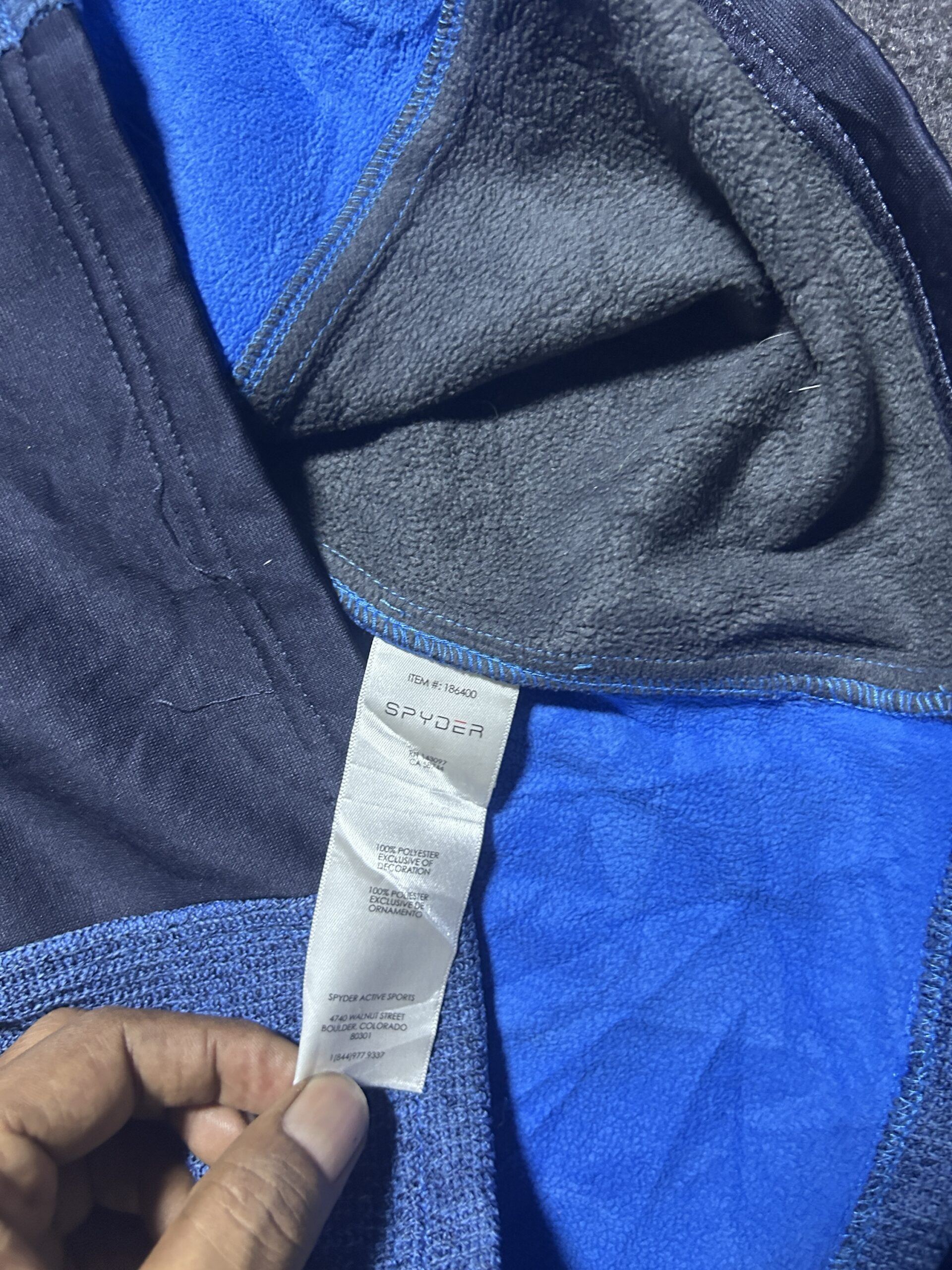 Blue simple back view