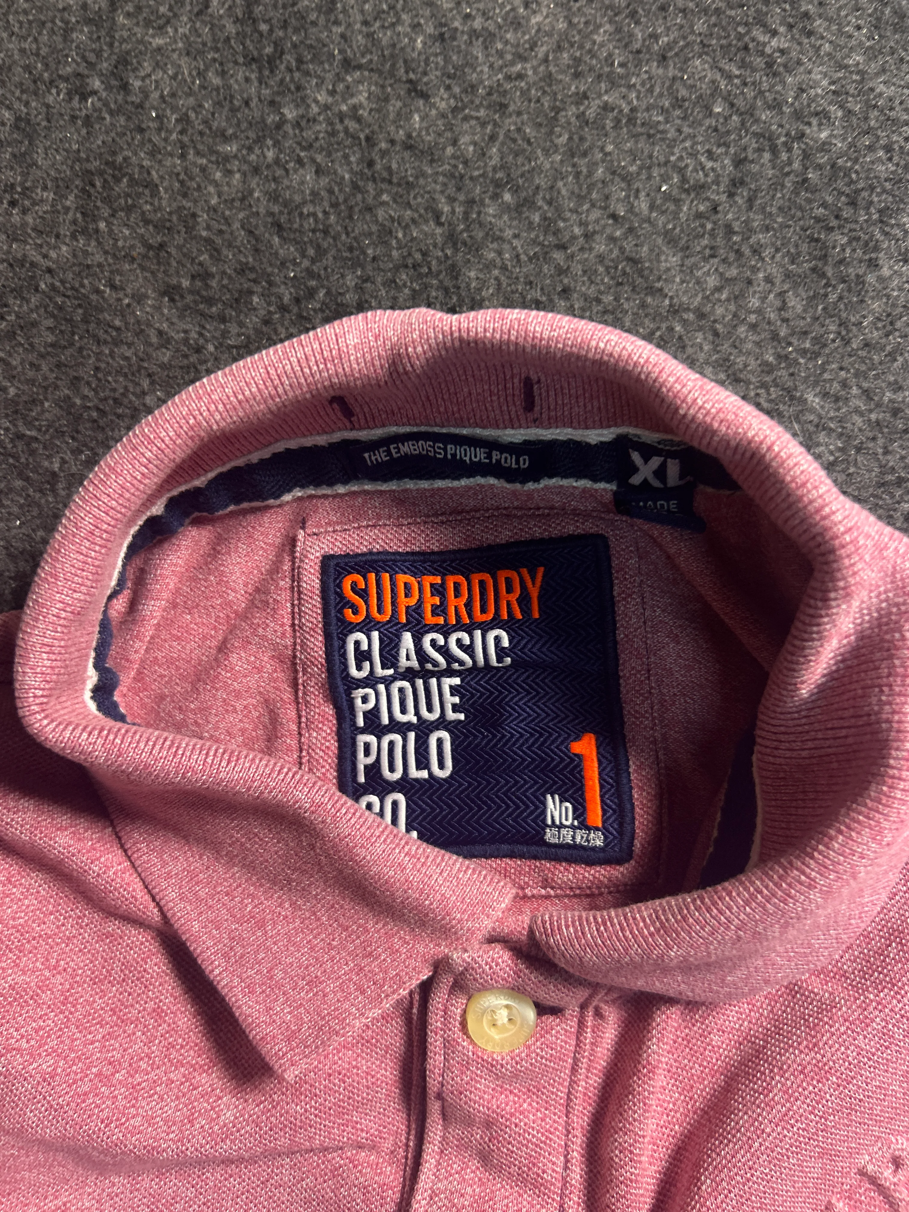 Superdry Pink Polo Shirt detail view