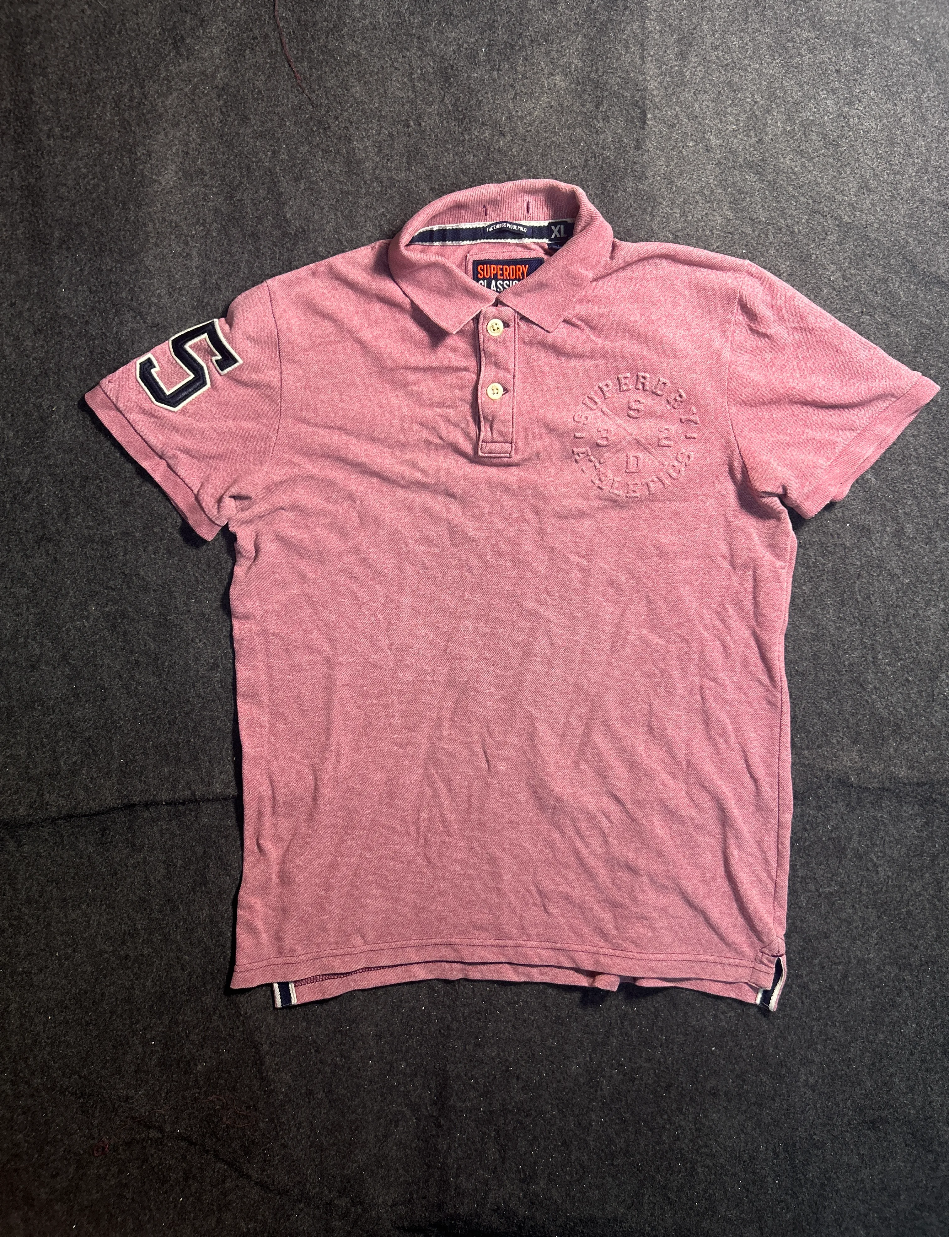 Superdry Pink Polo Shirt front view