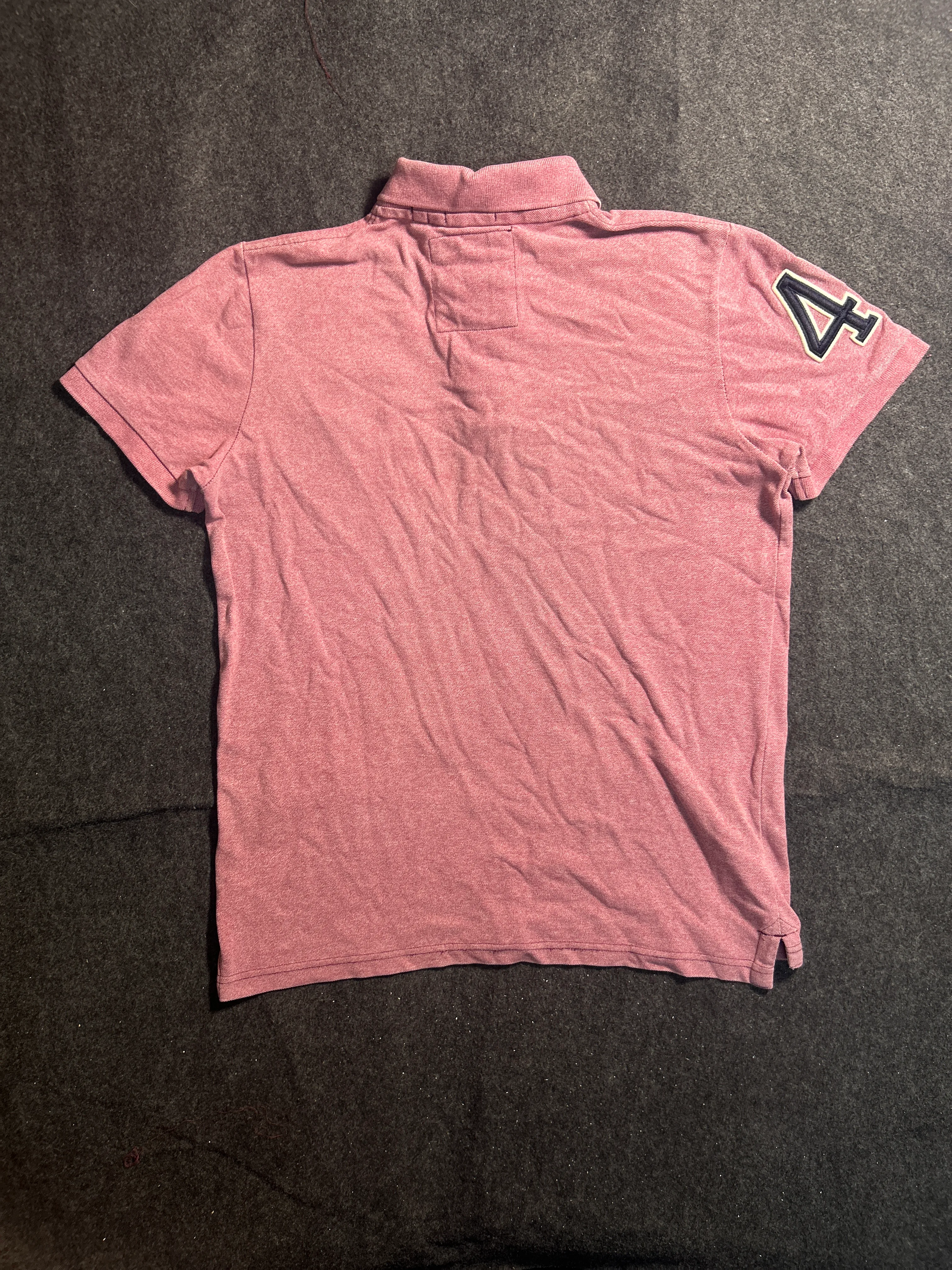 Superdry Pink Polo Shirt back view