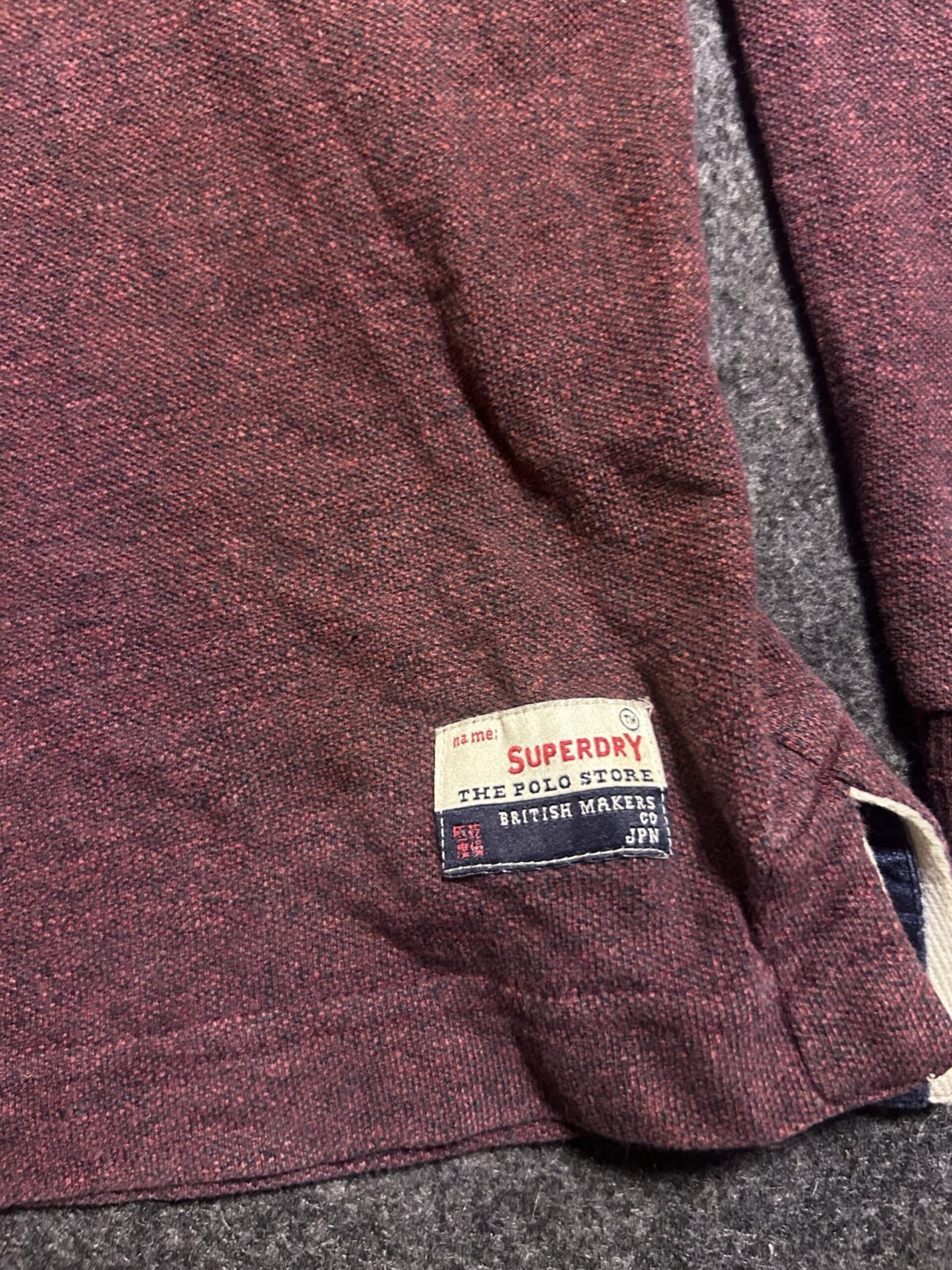 Superdry Maroon Polo Shirt detail view