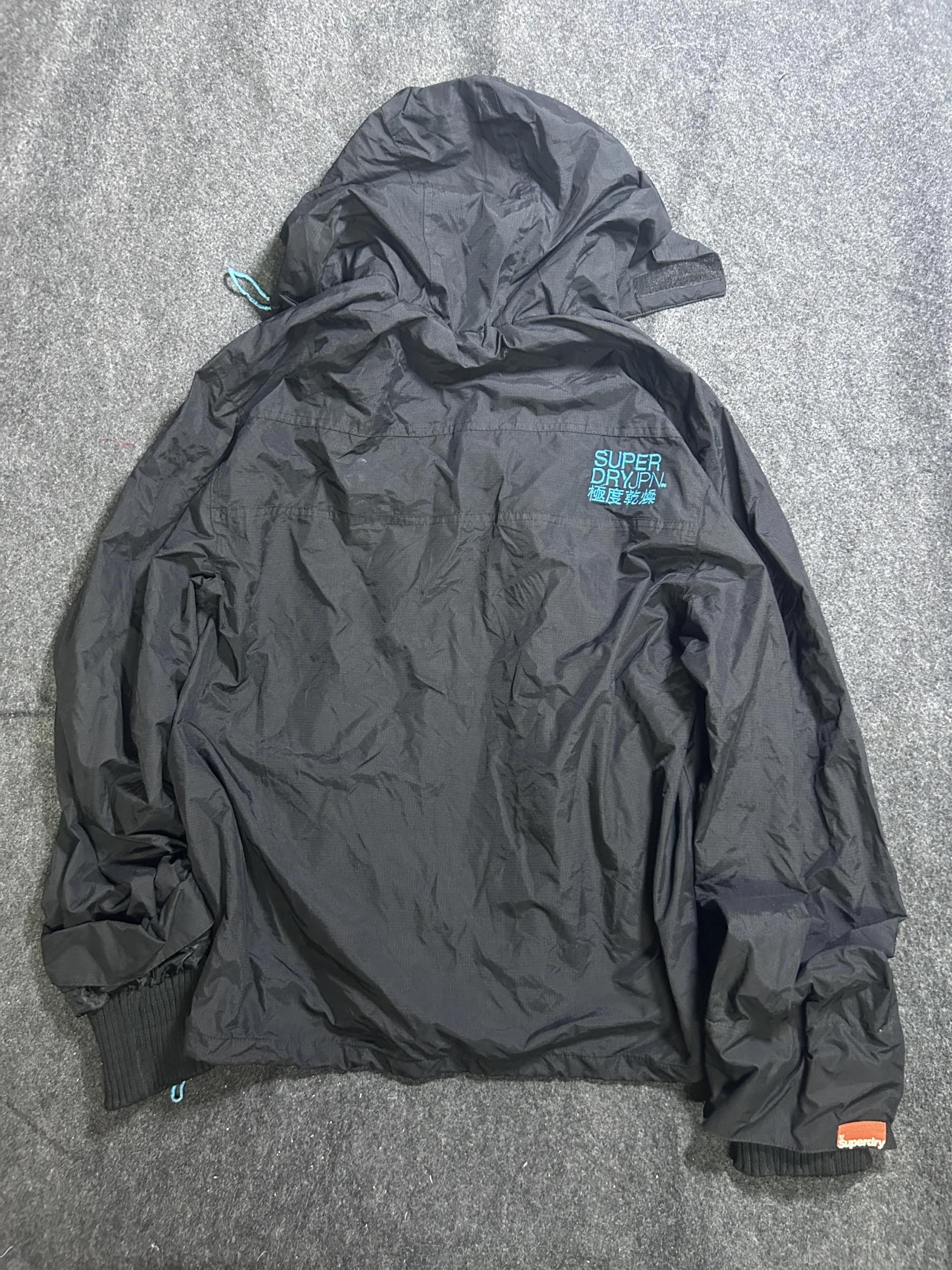 Superdry Black Windbreaker Jacket back view