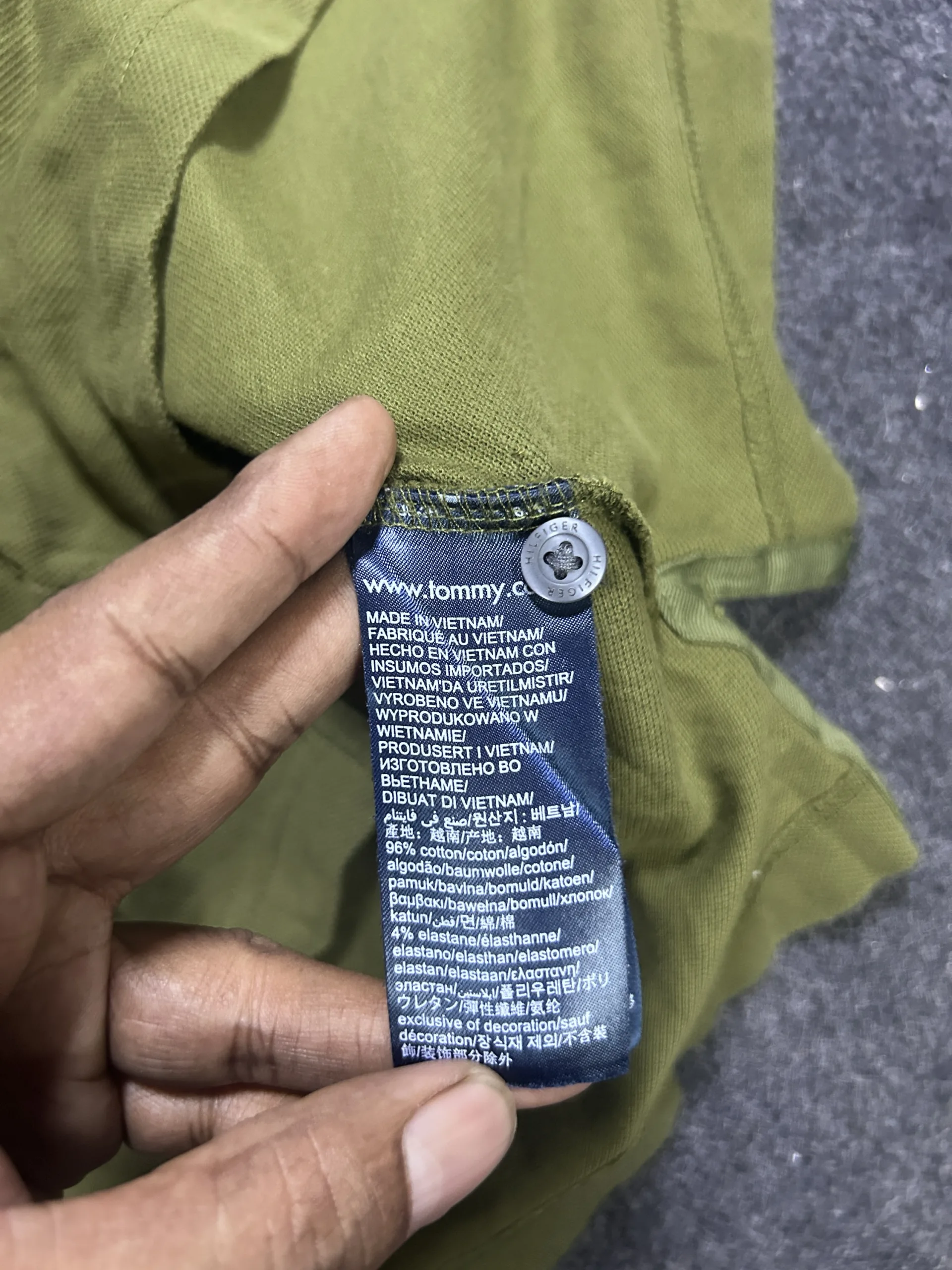 Tommy Hilfiger Green Polo Shirt detail view
