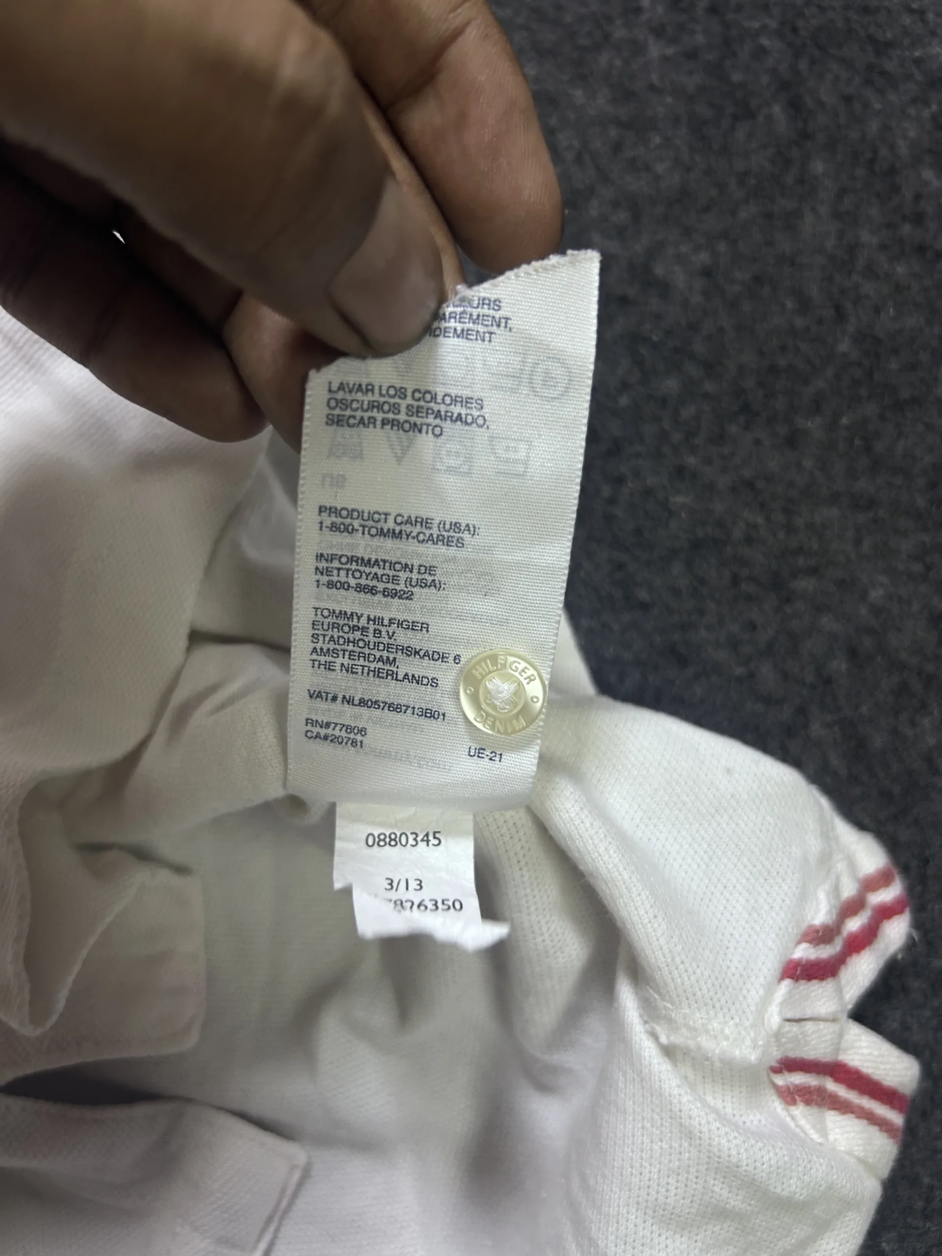 Tommy Hilfiger White Polo Shirt back view