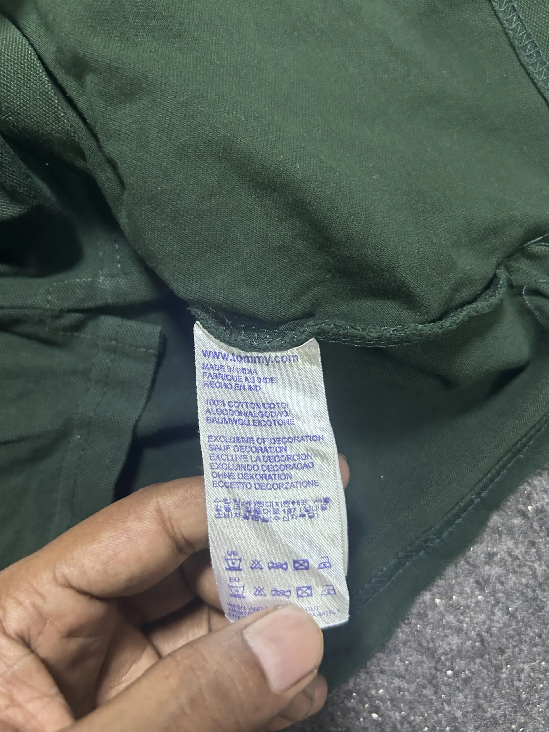 Tommy Hilfiger Green Polo Shirt back view