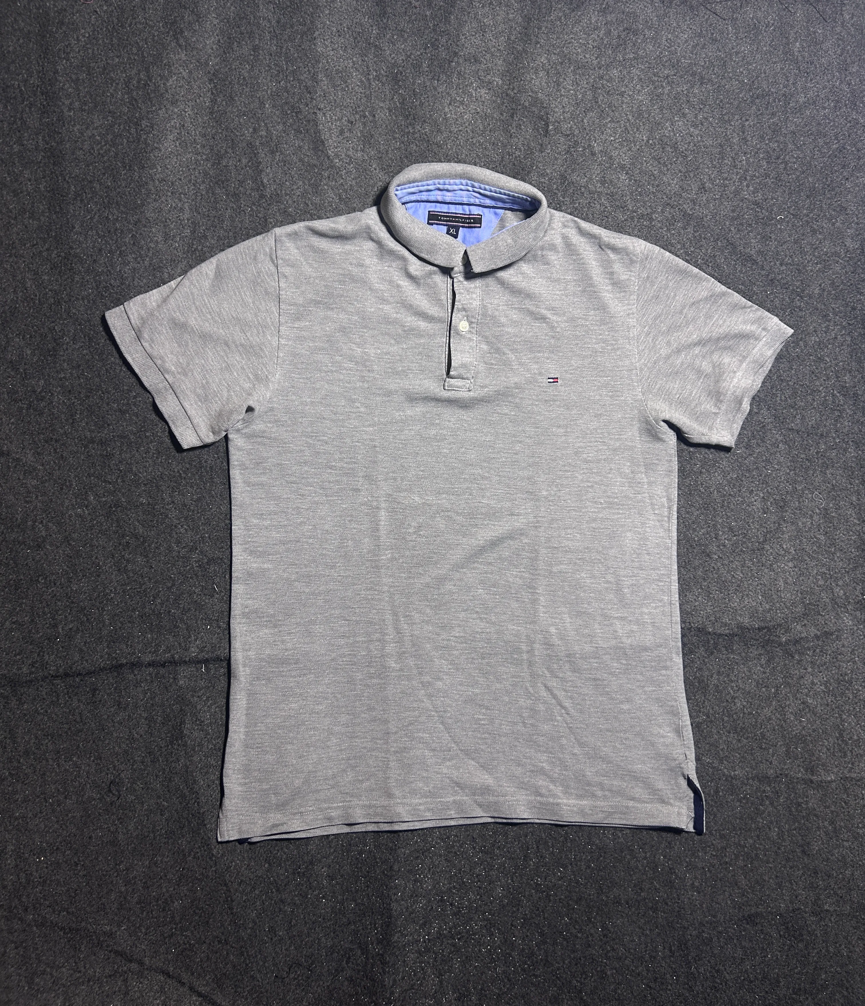 Tommy Hilfiger Grey Polo Shirt front view