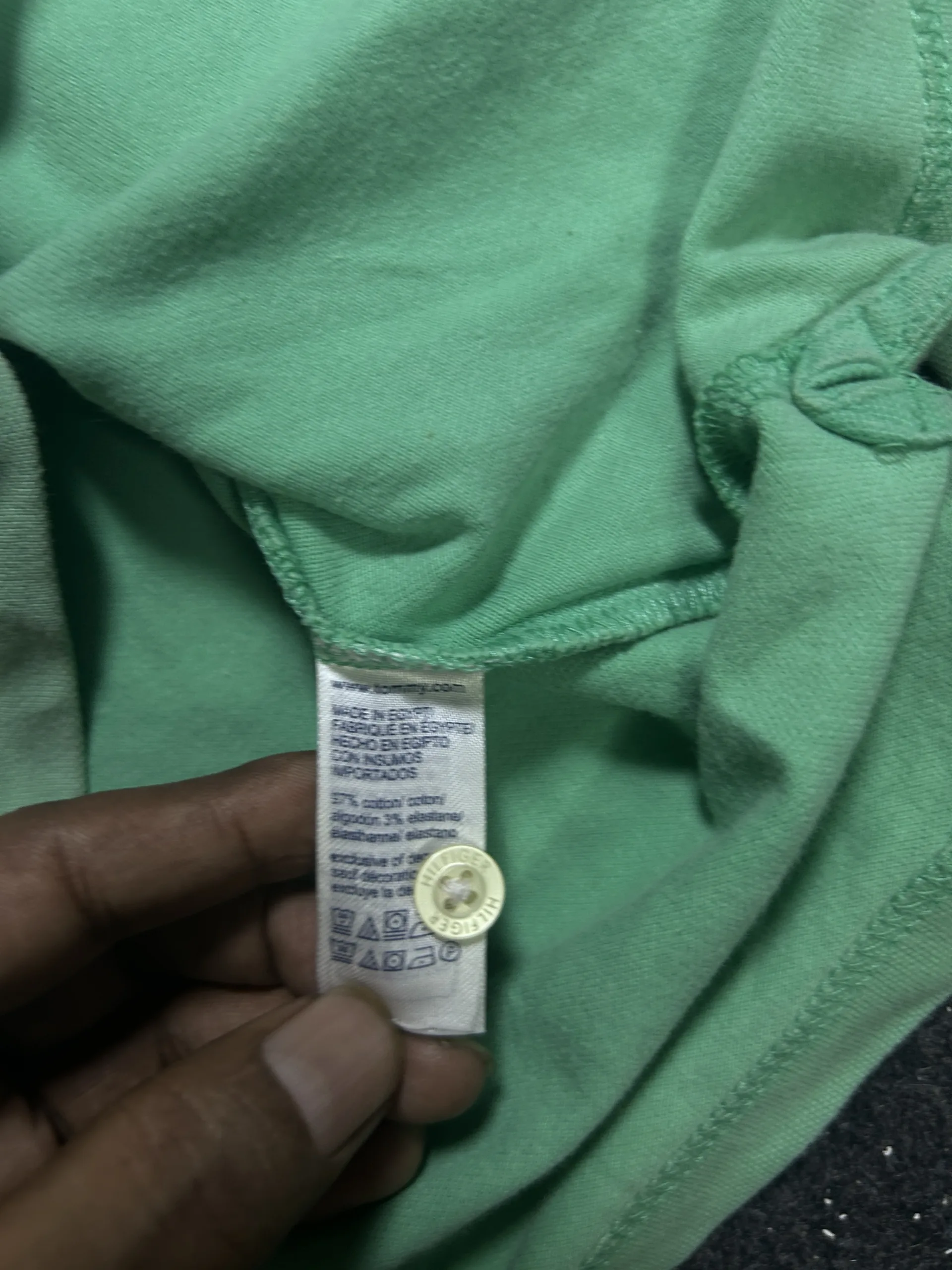 Tommy Hilfiger Green Polo Shirt back view