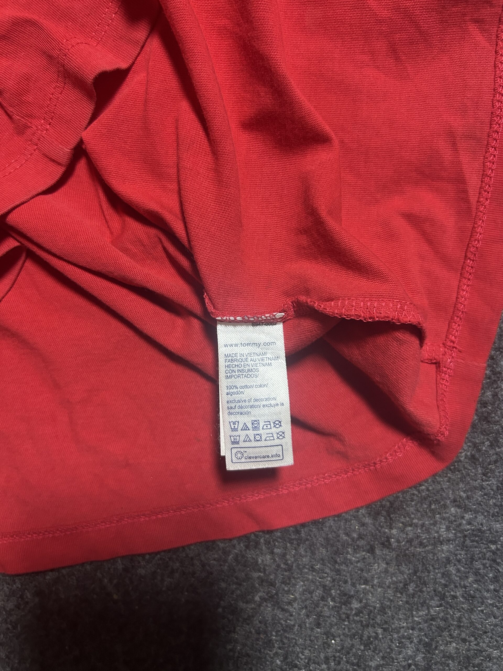 Tommy Hilfiger Red T-Shirt back view