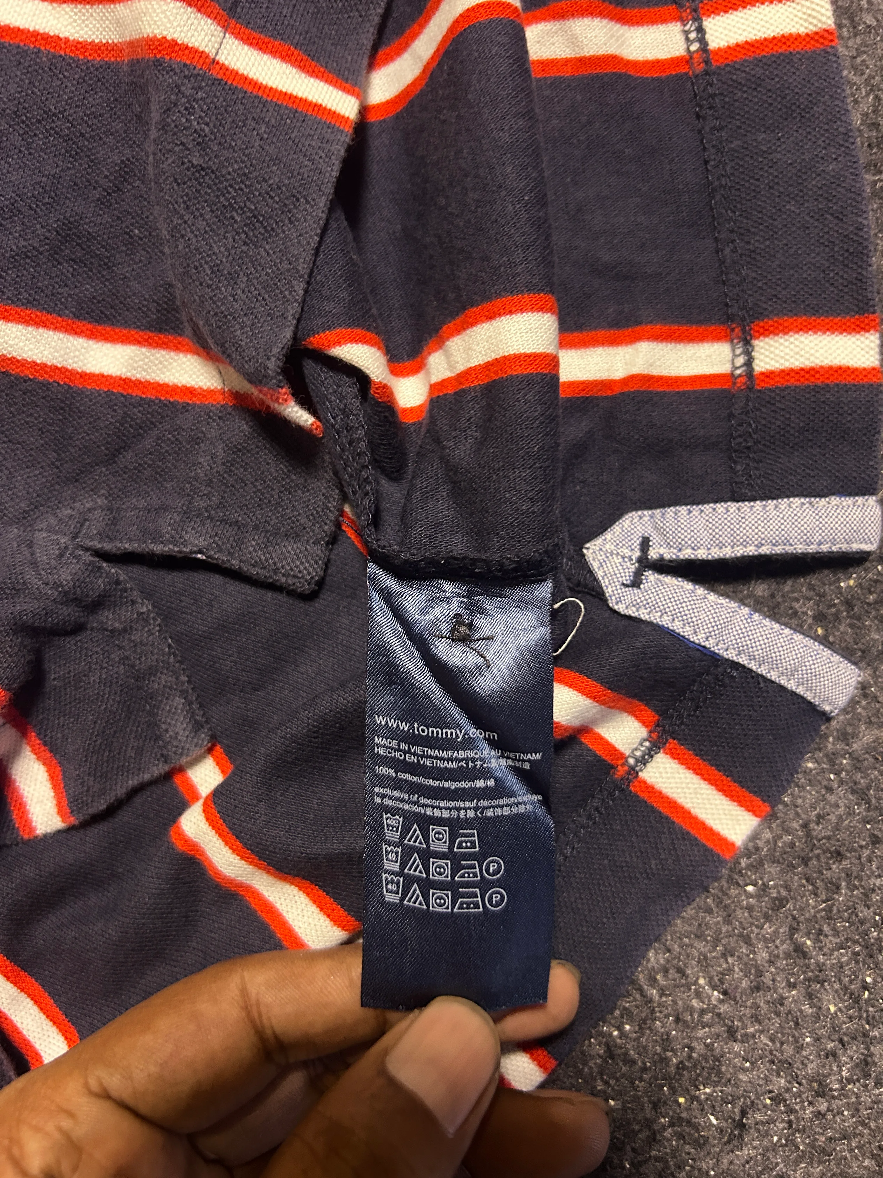 Tommy Hilfiger Navy Polo Shirt detail view