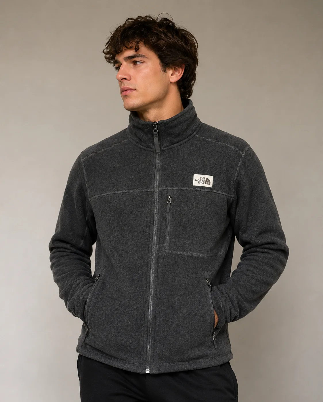 The North Face Black Fleece Jacket front view