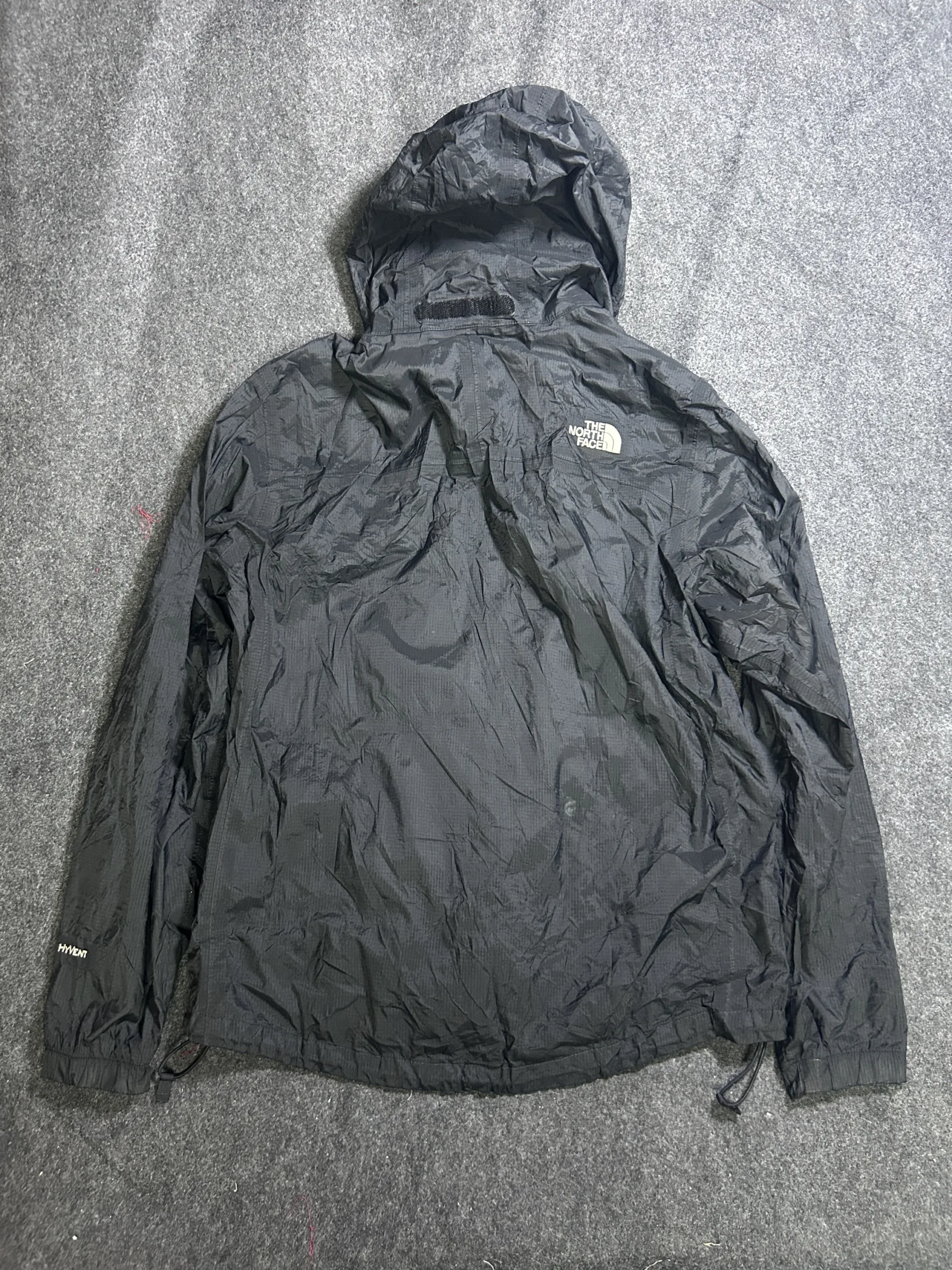 The North Face HyVent Black Windbreaker Jacket back view
