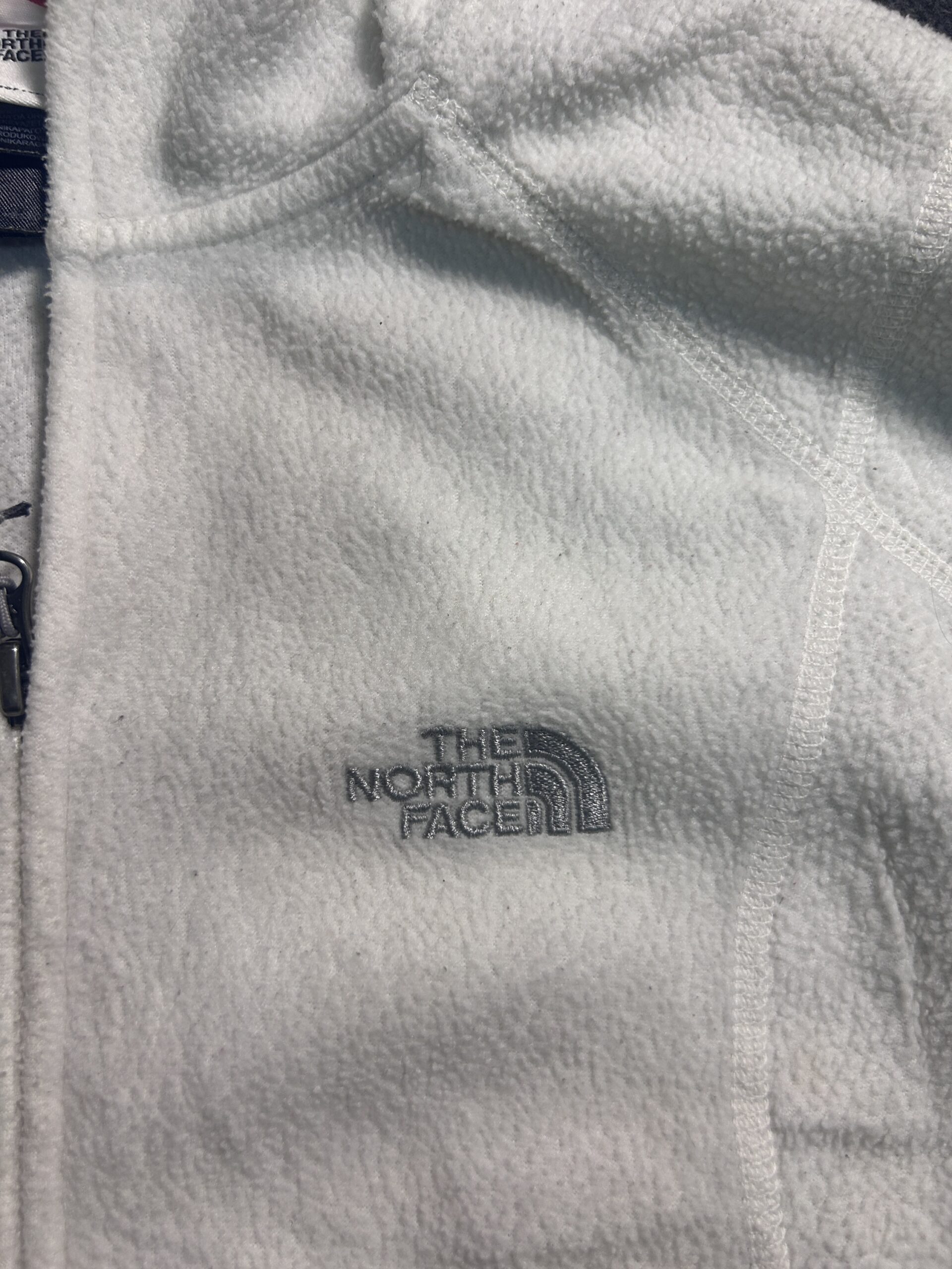 The North Face White Fleece Jacket back view