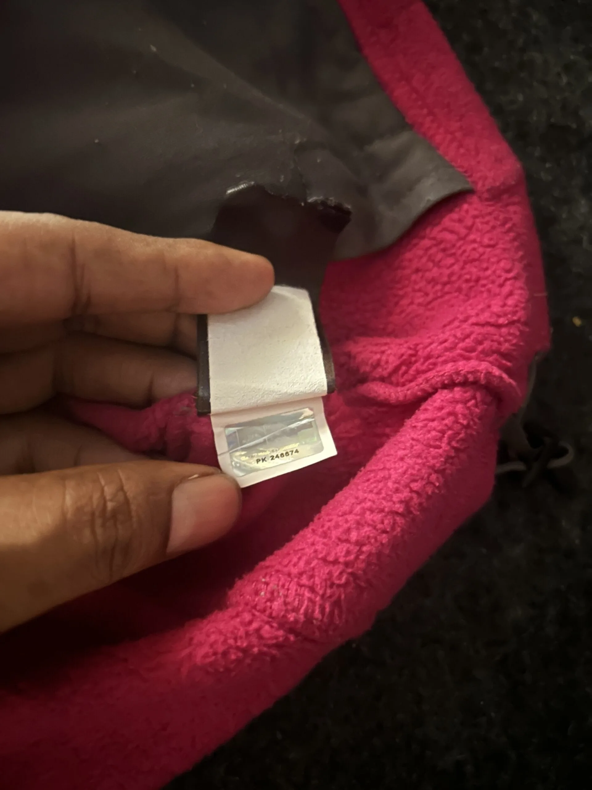 The North Face Pink Fleece Jacket back view