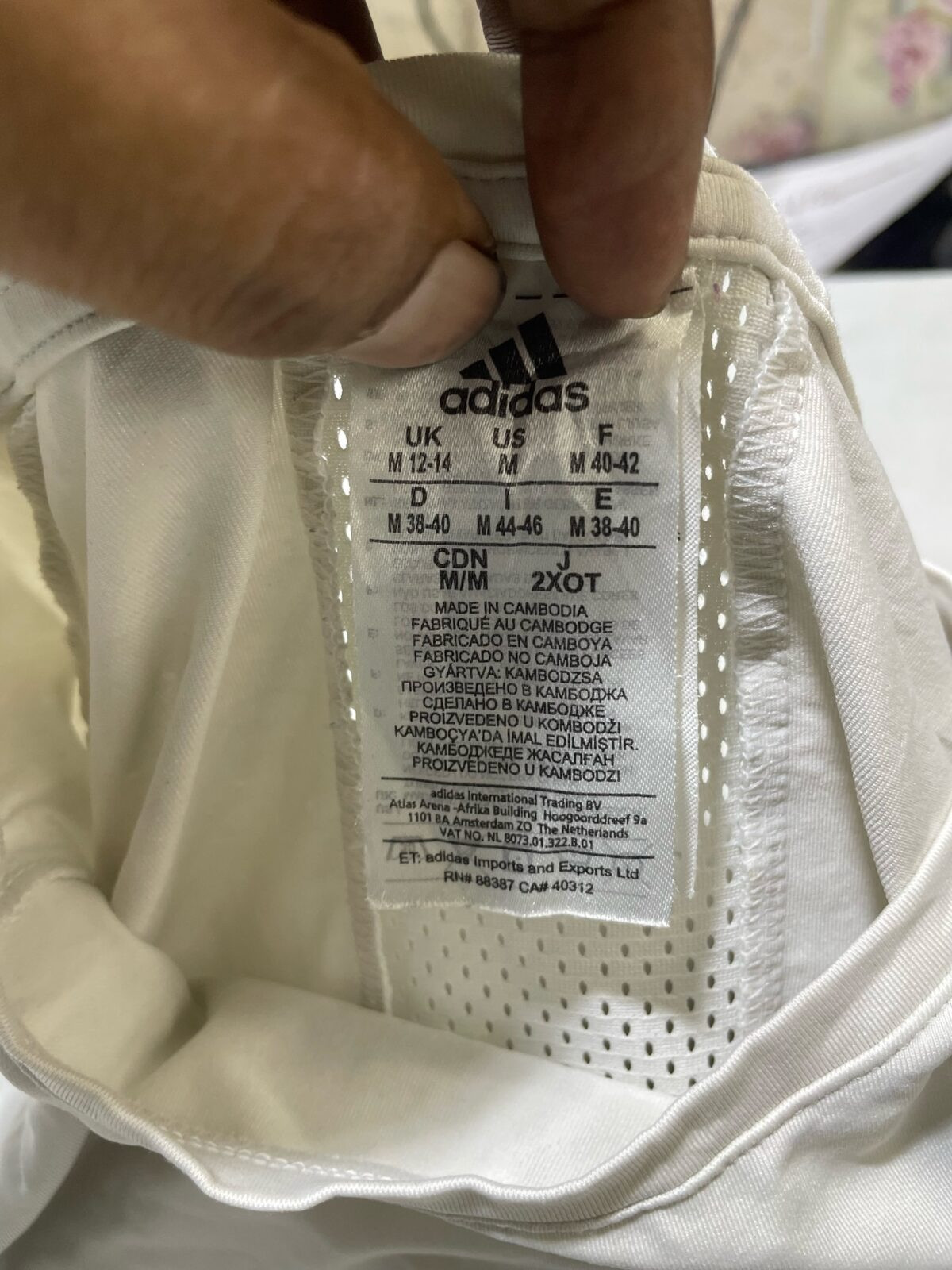 Adidas White T-Shirt back view