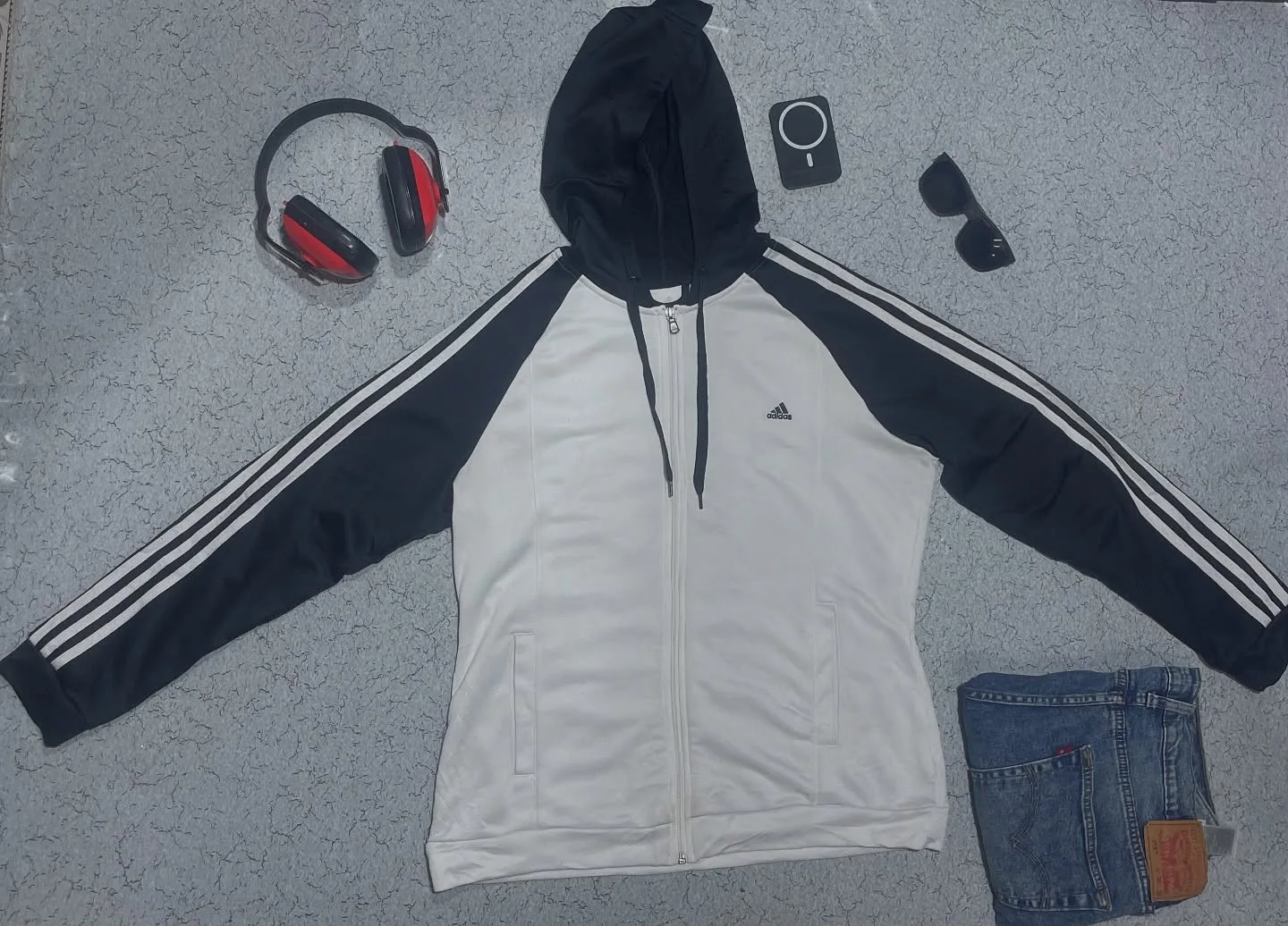Adidas White Track Jacket front view