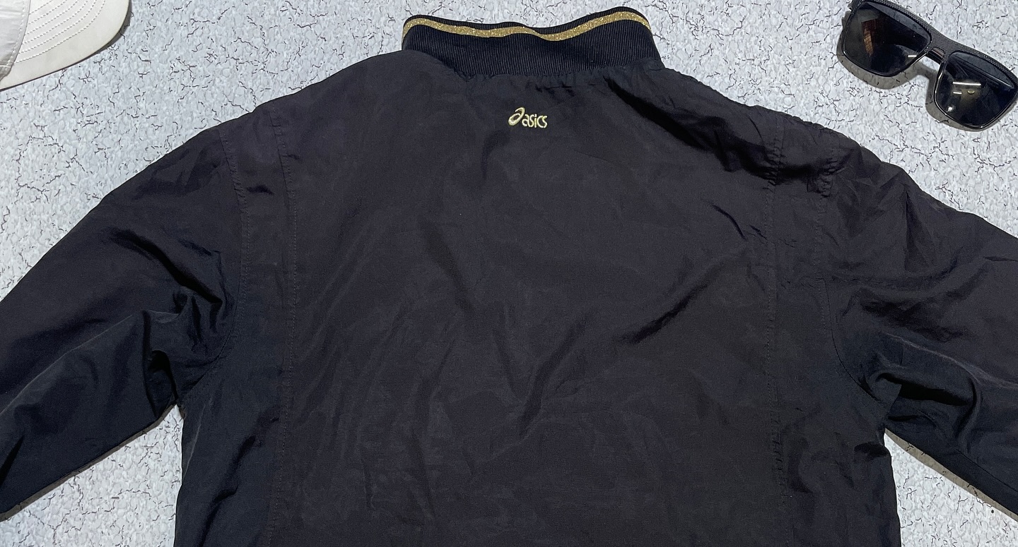 Asics Black Track Jacket back view