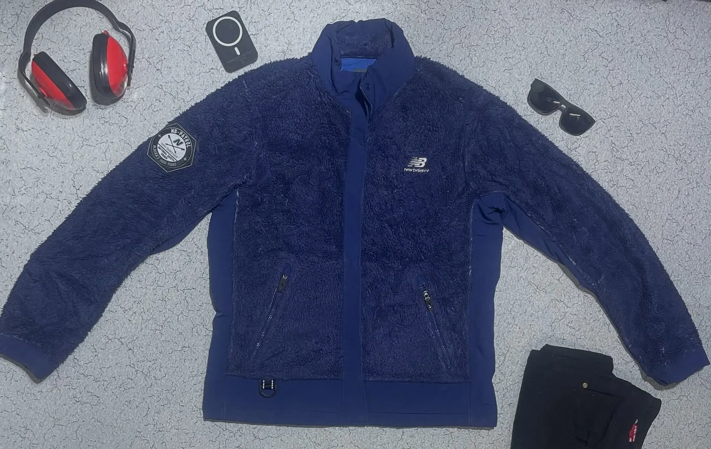 New Balance Blue Fleece Jacket front view
