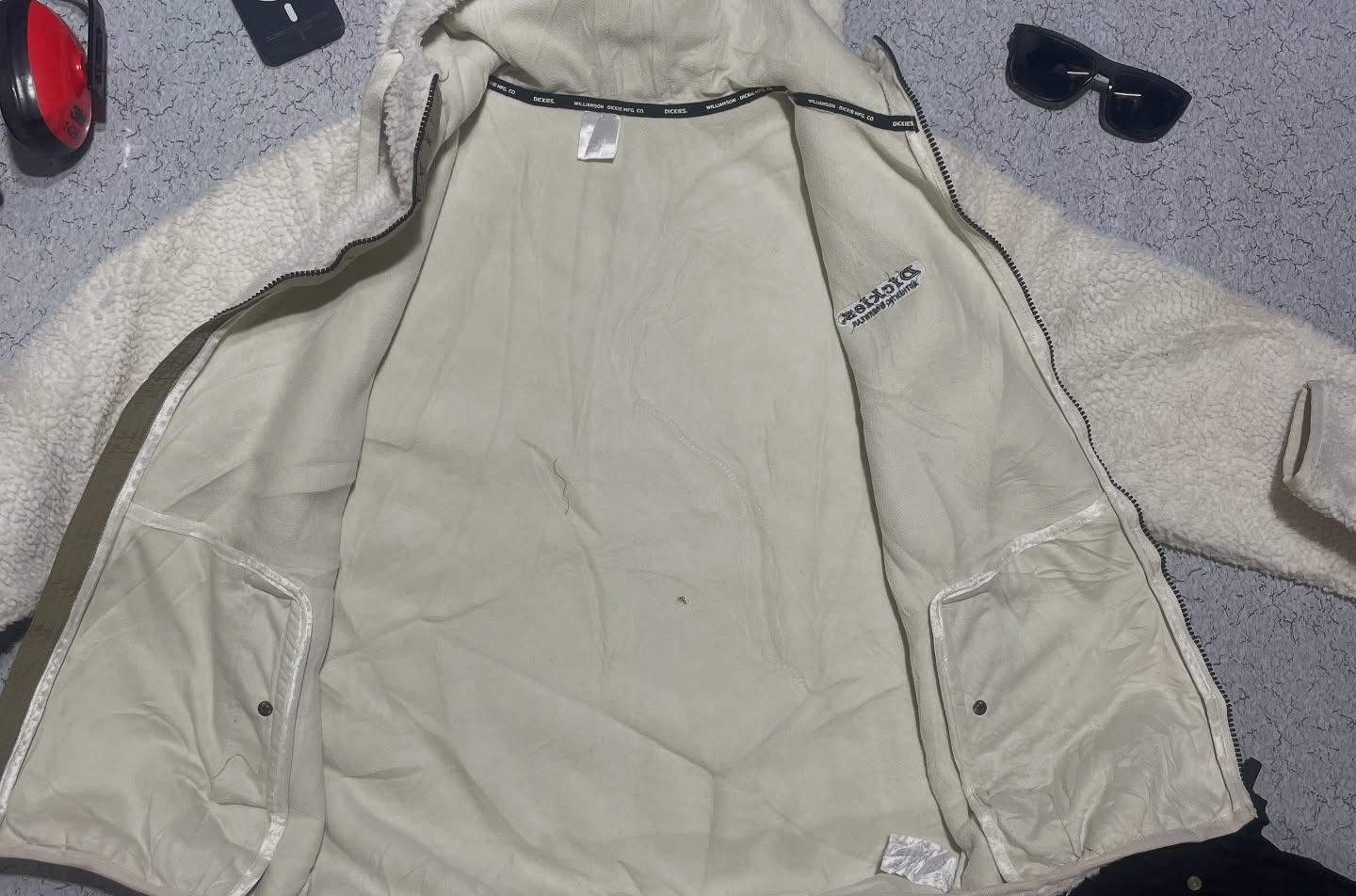 Dickies White Fleece Jacket back view