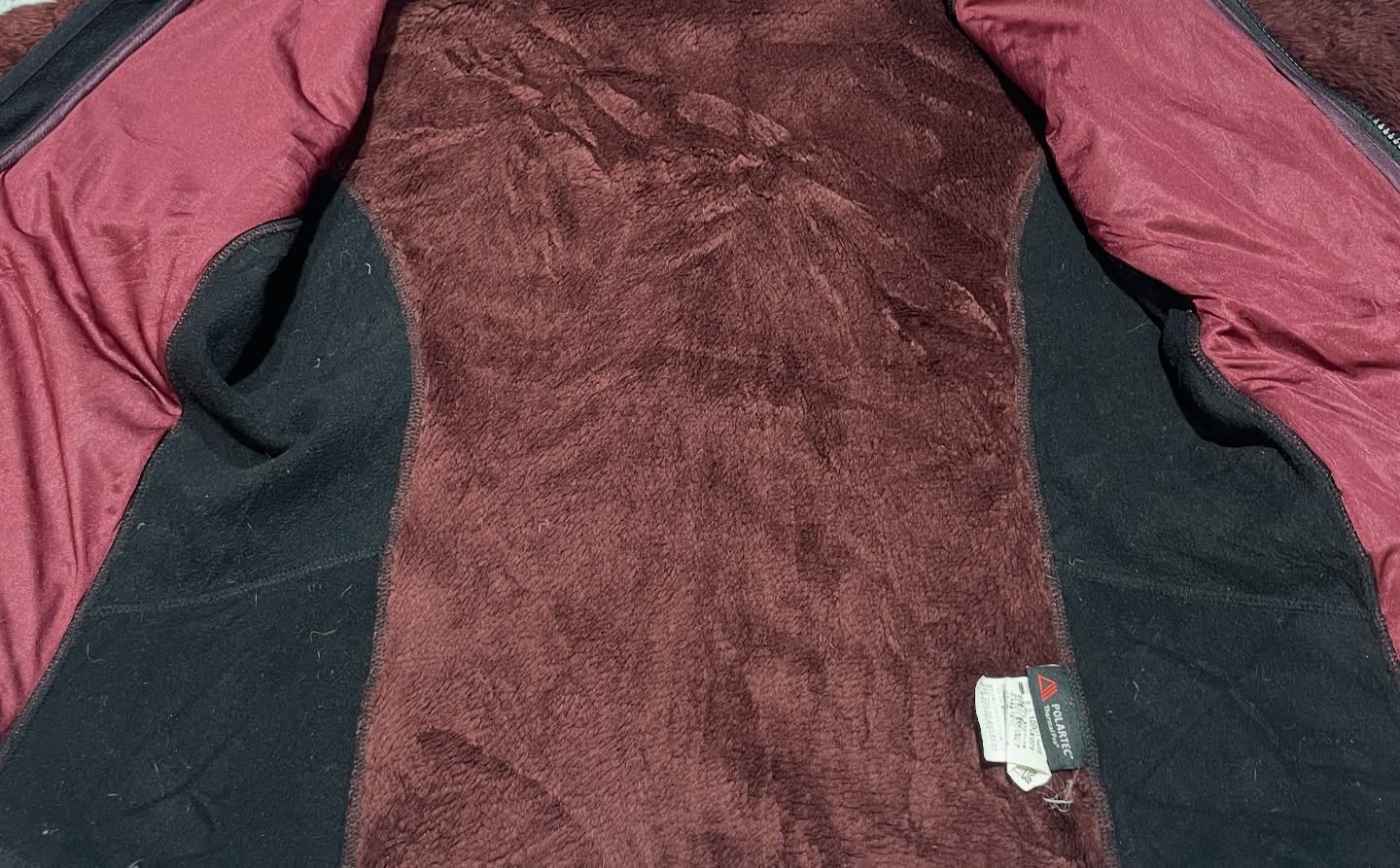 Maroon Fleece Jacket detail view