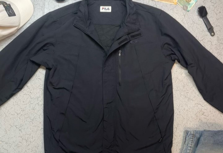 FILA Black Windbreaker Jacket detail view