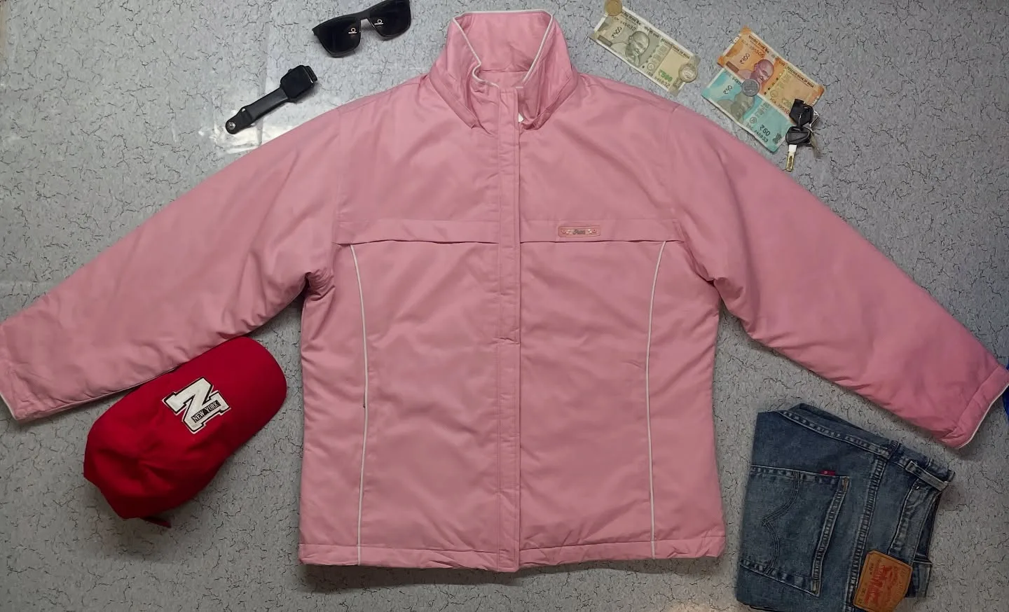 Asics Pink Jacket front view