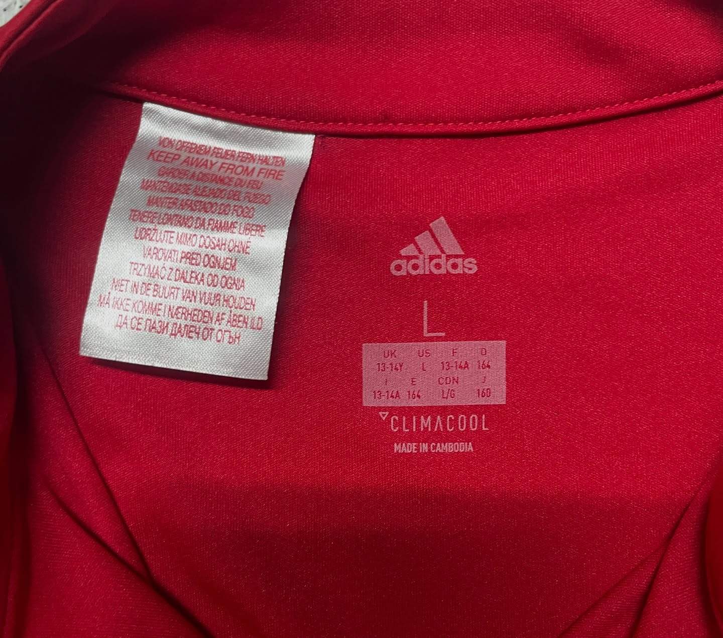 Adidas Red Jersey detail view