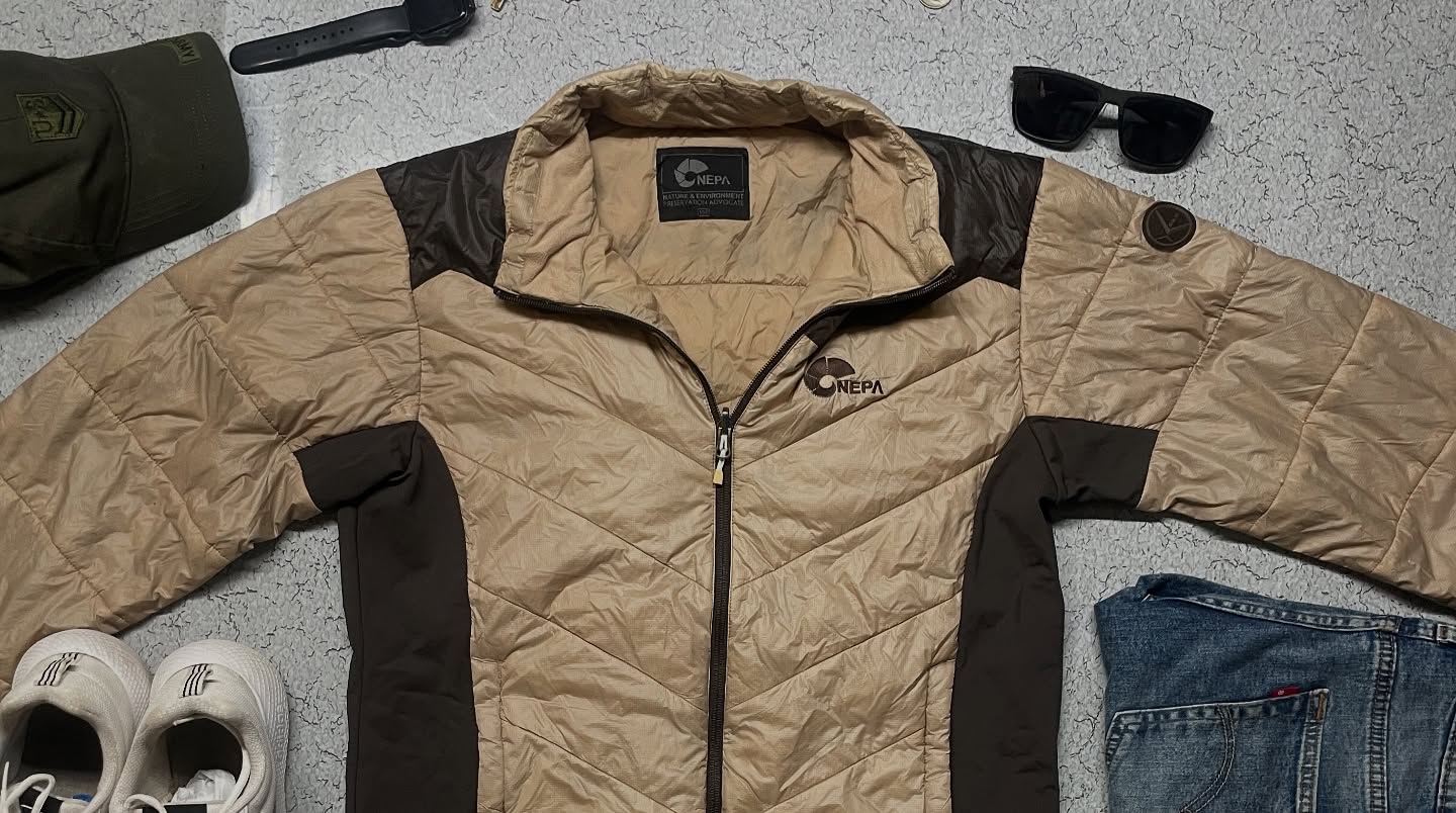 Nepa Brown Puffer Jacket back view