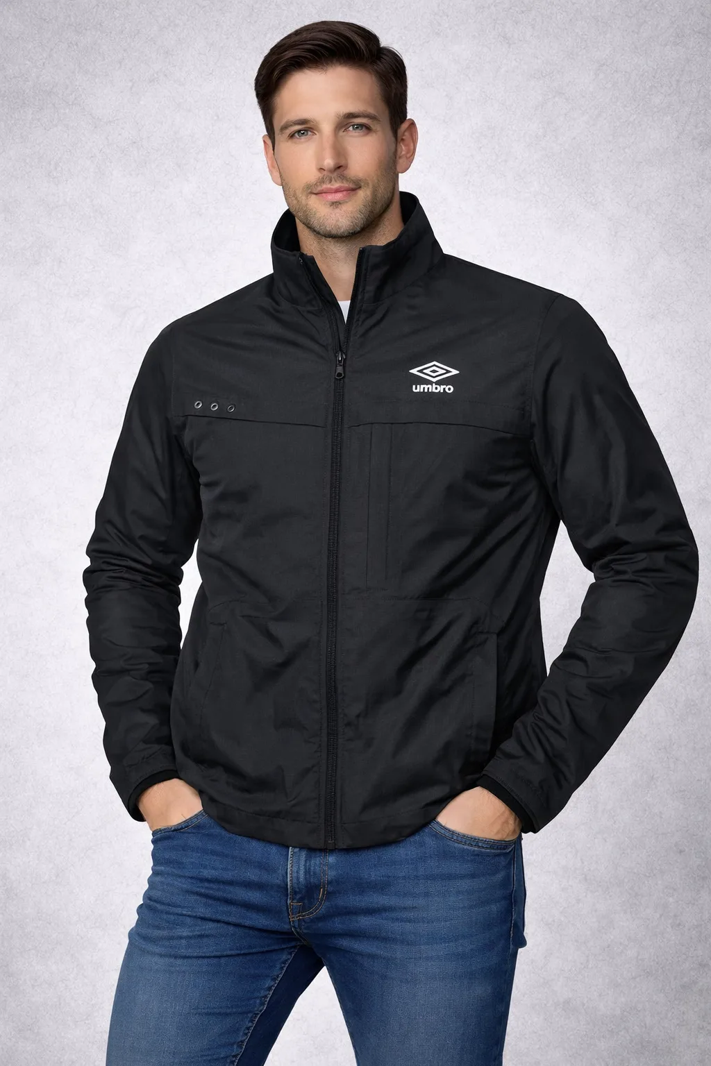 Umbro Black Track Jacket front view