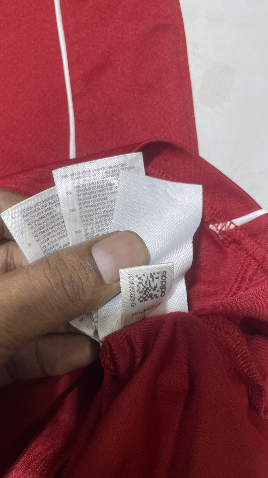 Adidas Red Jersey detail view