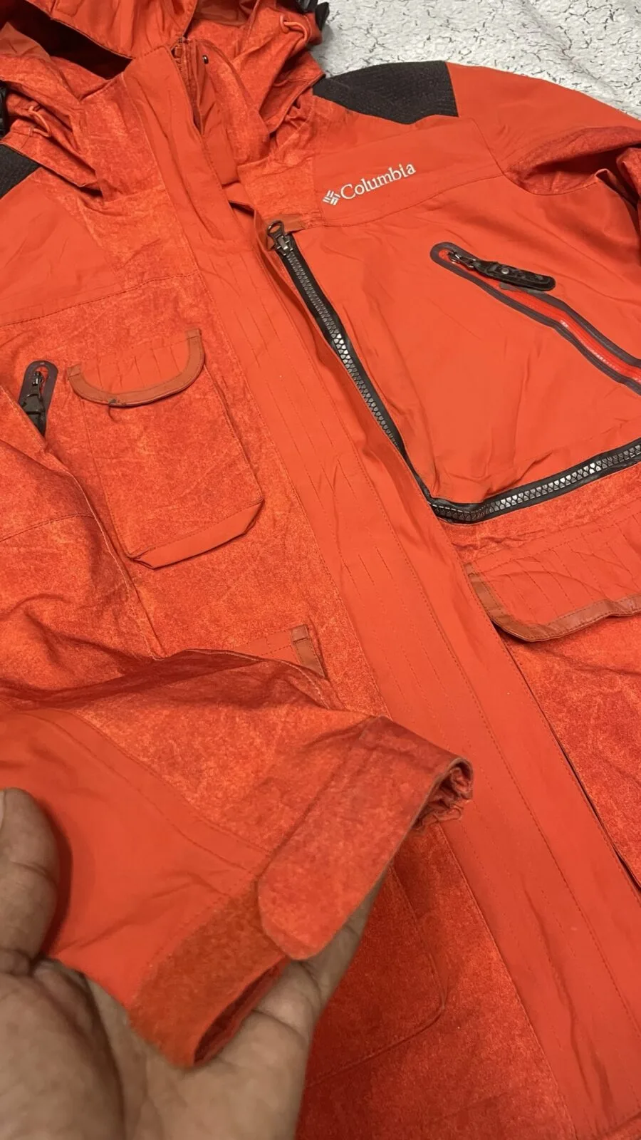 Columbia Orange Jacket detail view